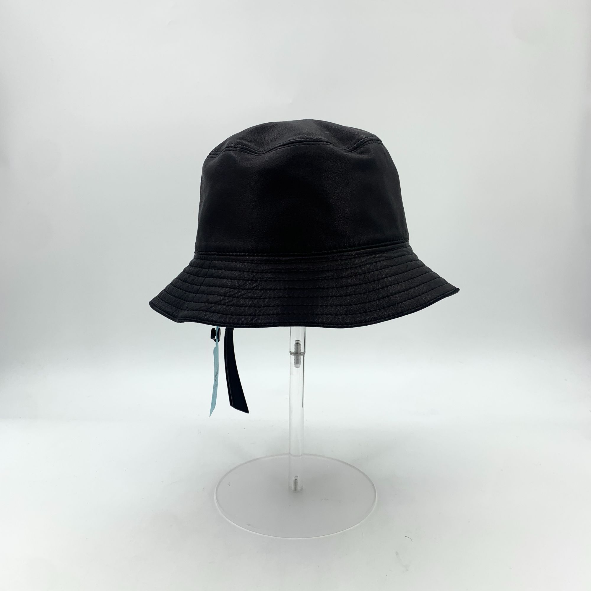 Loewe Loewe Black Leather & Cotton Fishermans Hat With Logo Patch Size ONE SIZE - 8 Thumbnail