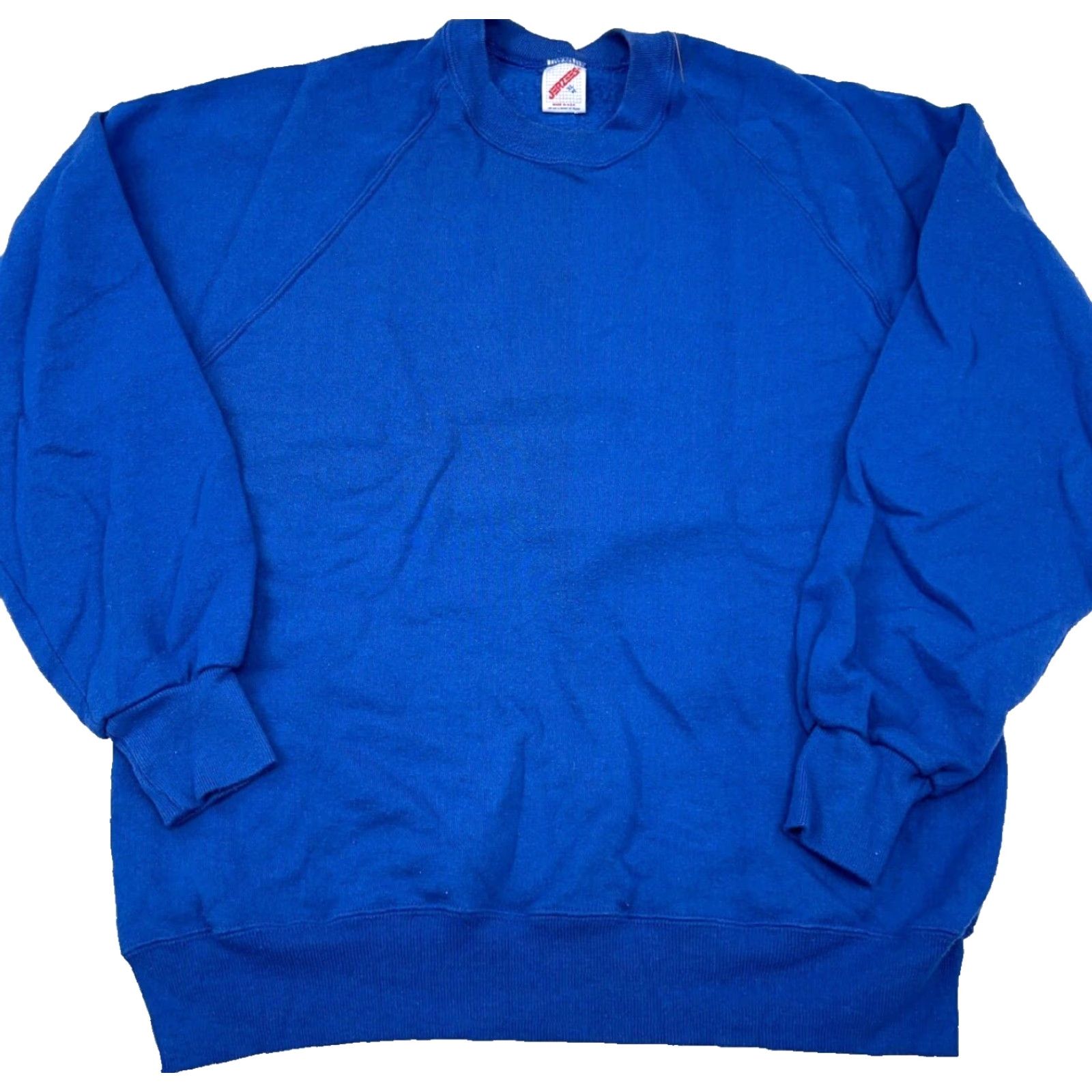 Jerzees VINTAGE Jerzees Sweatshirt Men XL Blue Crew Neck Pullover 50/50 USA 90s Y2K Heavyweight All Seasons Size US XL / EU 56 / 4 - 2 Thumbnail