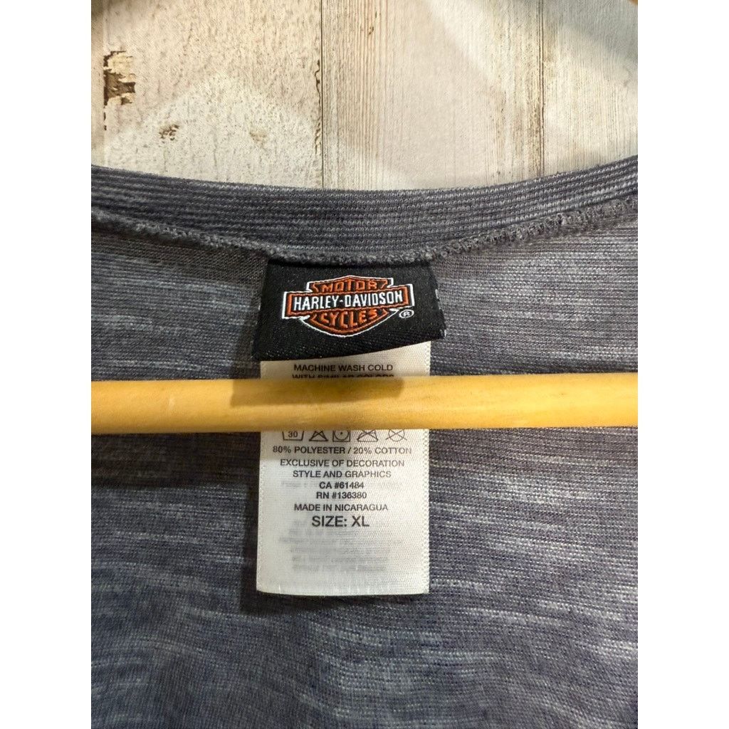 Harley Davidson Harley-Davidson Women's XL Gray V-Neck T-Shirt Vintage Size XL / US 12-14 / IT 48-50 - 2 Thumbnail