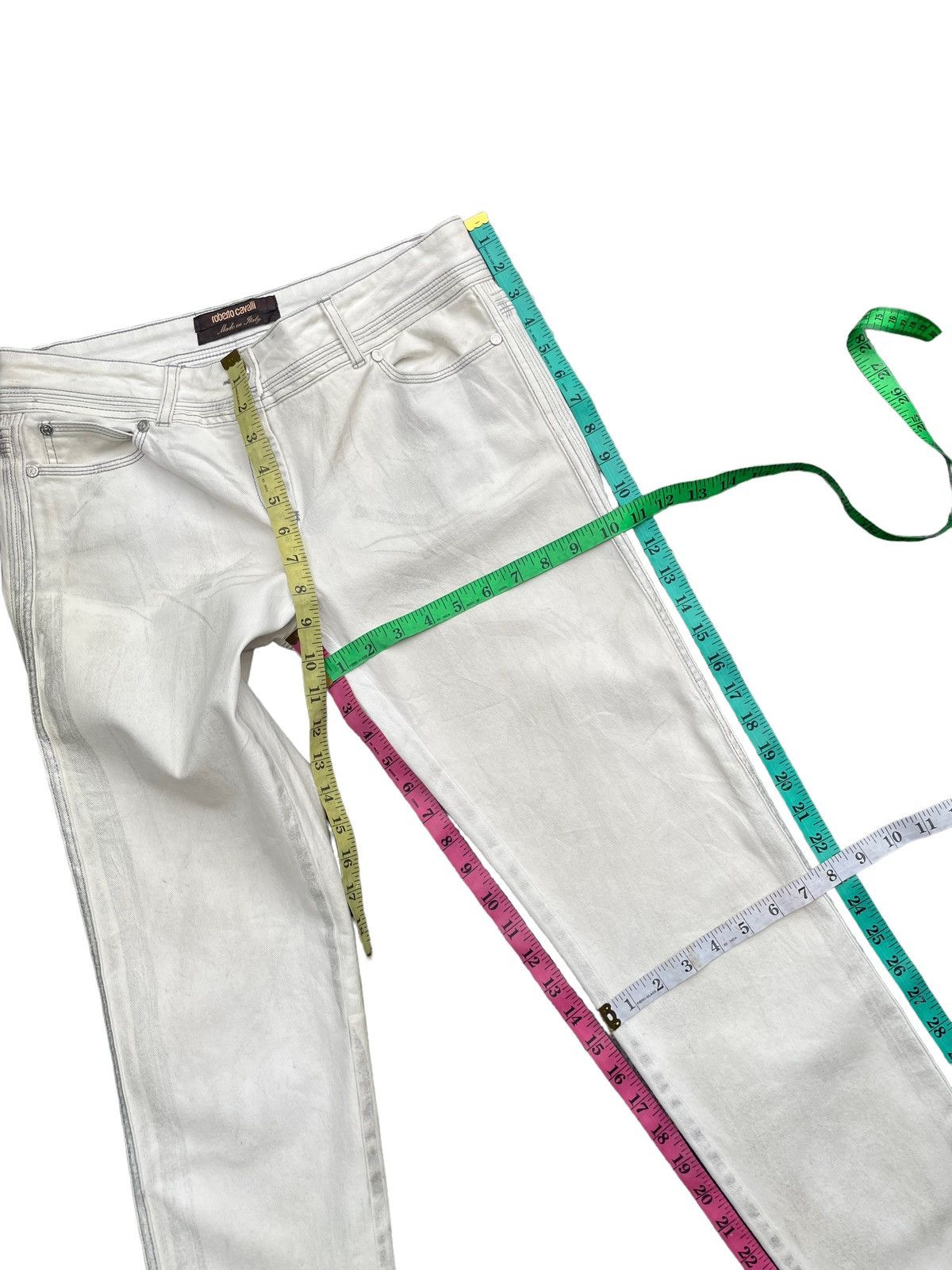 Roberto Cavalli Roberto Cavalli White/Grey Abstract Denim Size 32" / US 10 / IT 46 - 19 Thumbnail