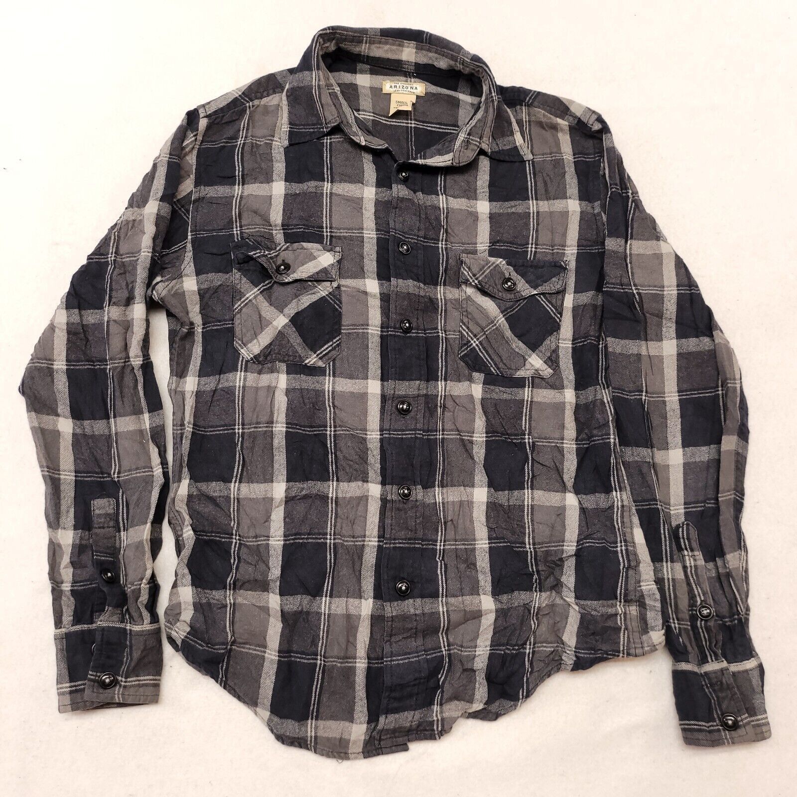Arizona Jean Co. Arizona Jean Co Gingham Flannel Shirt Mens Size Small S Gray Size US S / EU 44-46 / 1 - 2 Thumbnail