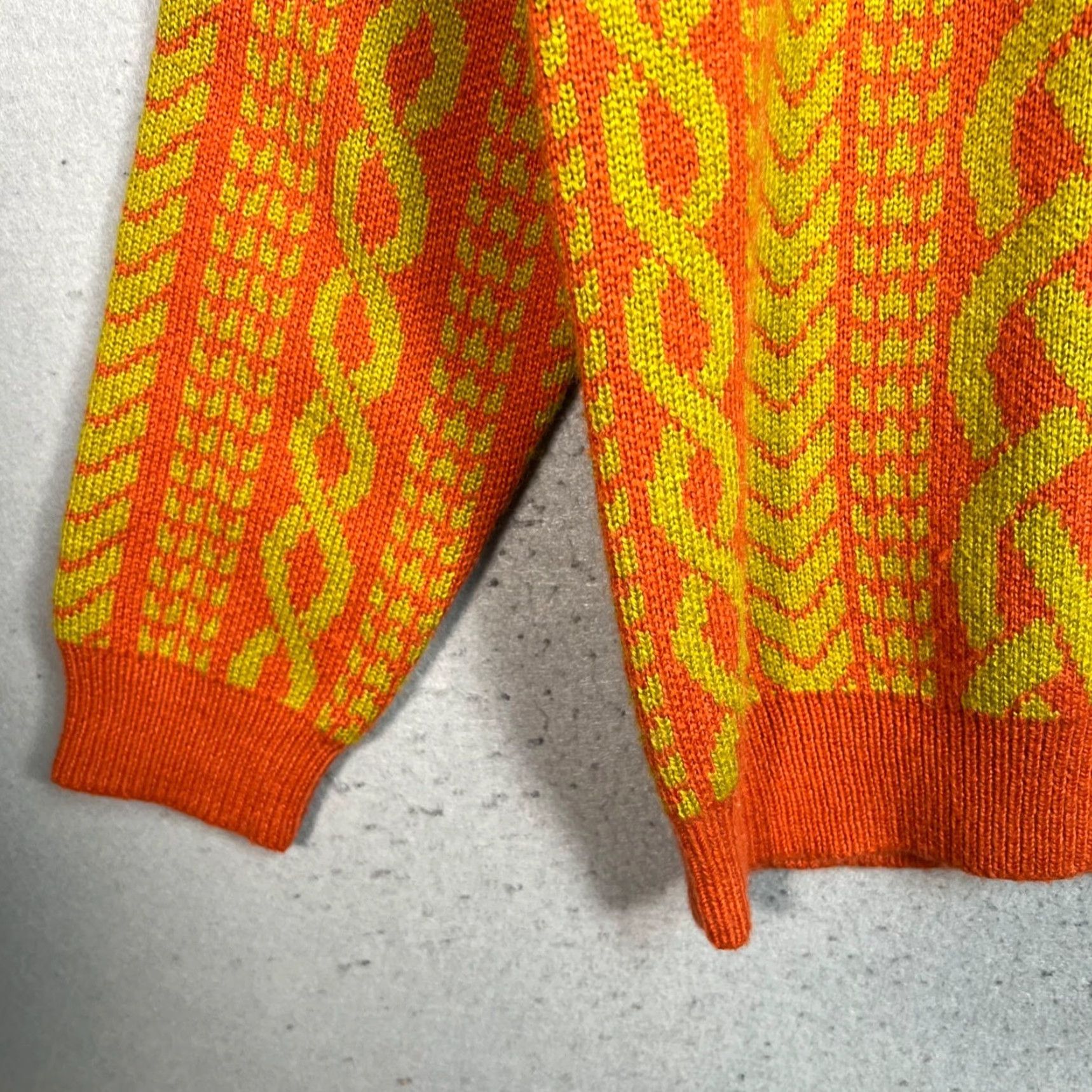 Vintage Iggy Mens Size Medium Orange & Yellow Knit Sweater Wool Blend Pullover Size US M / EU 48-50 / 2 - 7 Thumbnail