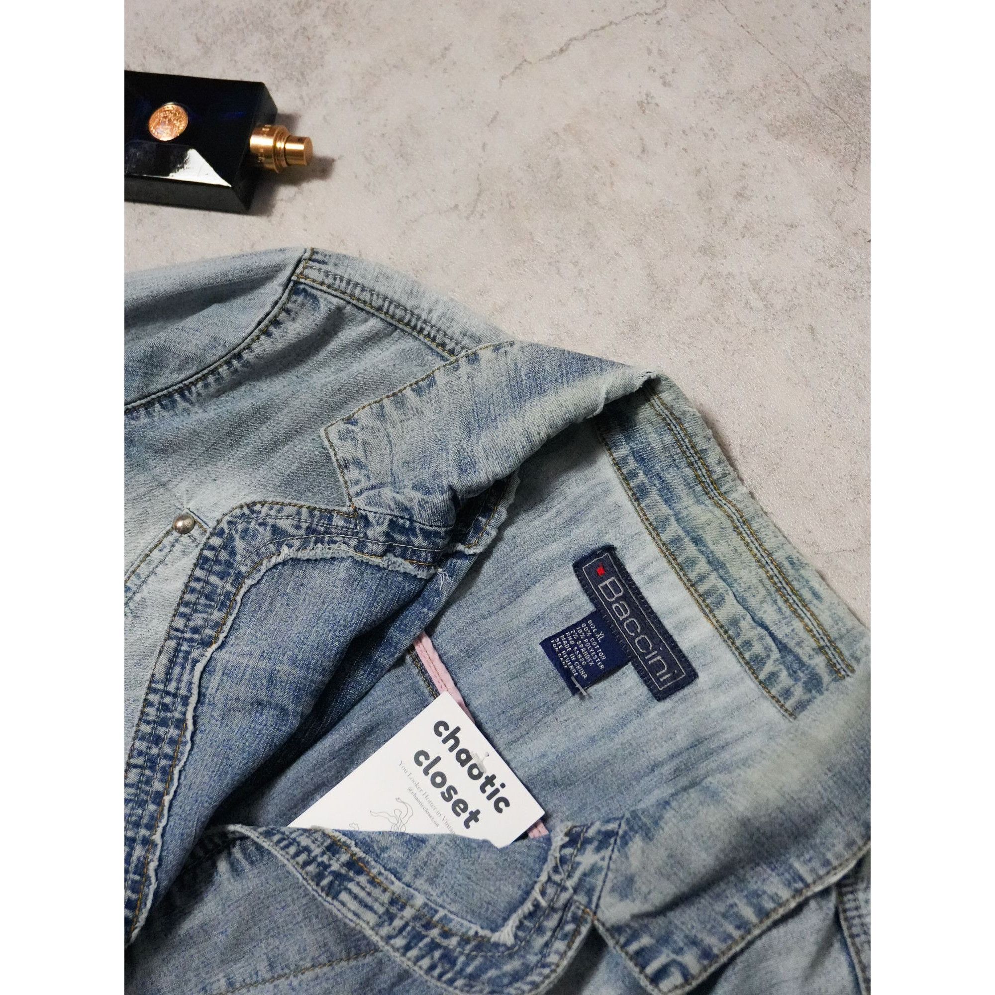 Other Y2k Baccini Denim Jacket Size XL / US 12-14 / IT 48-50 - 3 Thumbnail