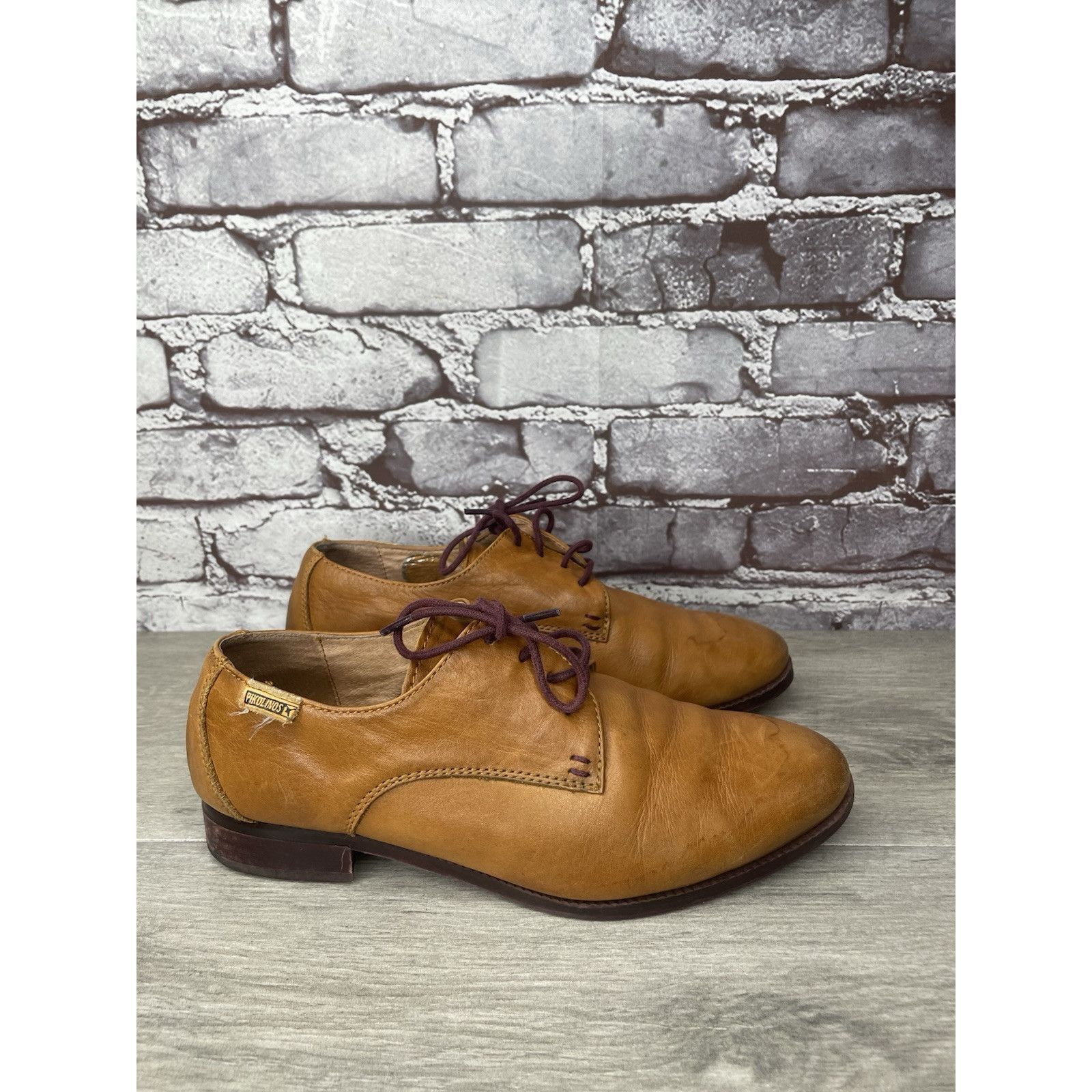 Other Pikolinos Brown Leather Lace Up Plain Oxfords Shoes Women Sz Size US 7.5 / IT 37.5 - 5 Thumbnail