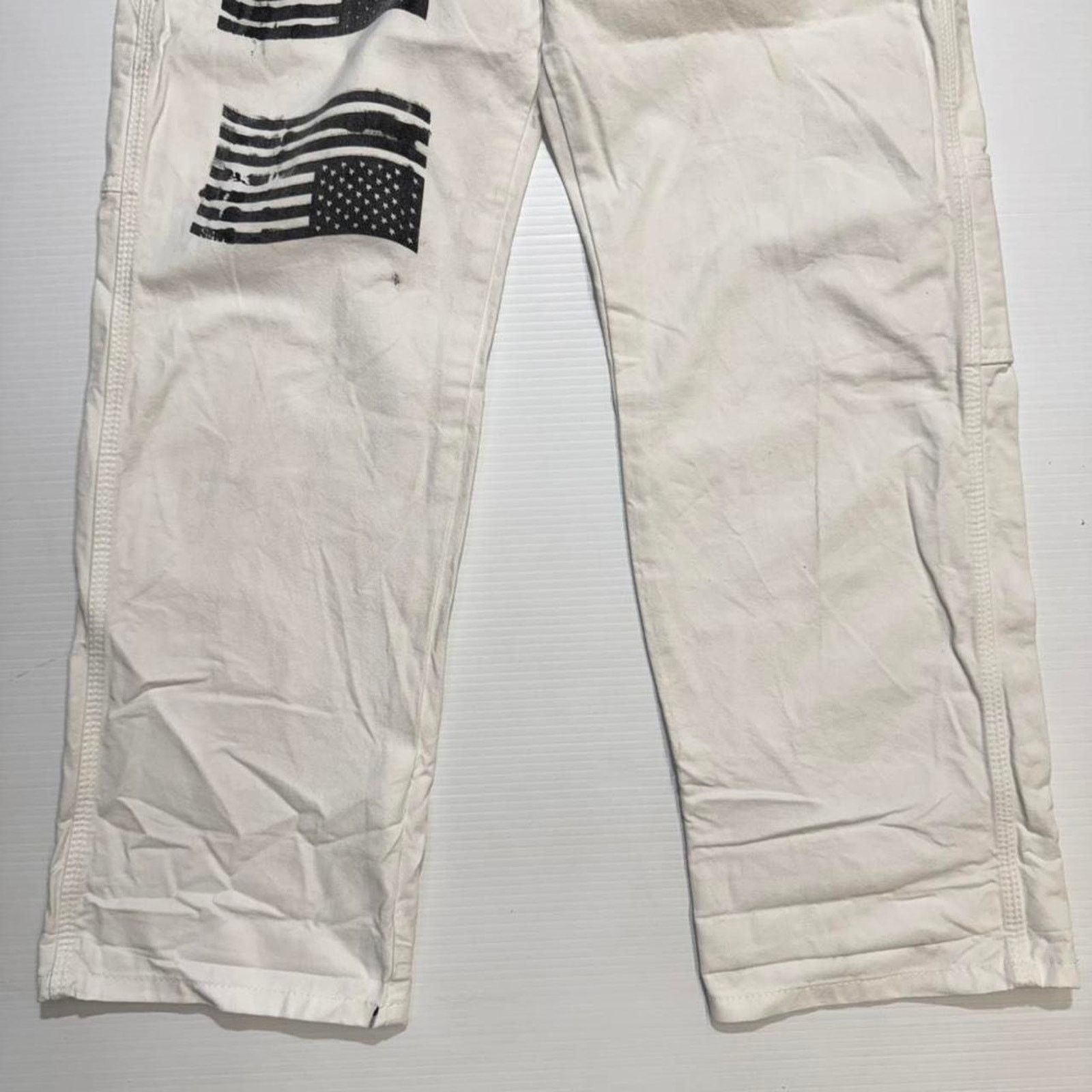 Dickies Men’s dickies pants custom 3 American flag stencils 31x30 Size US 31 - 2 Thumbnail