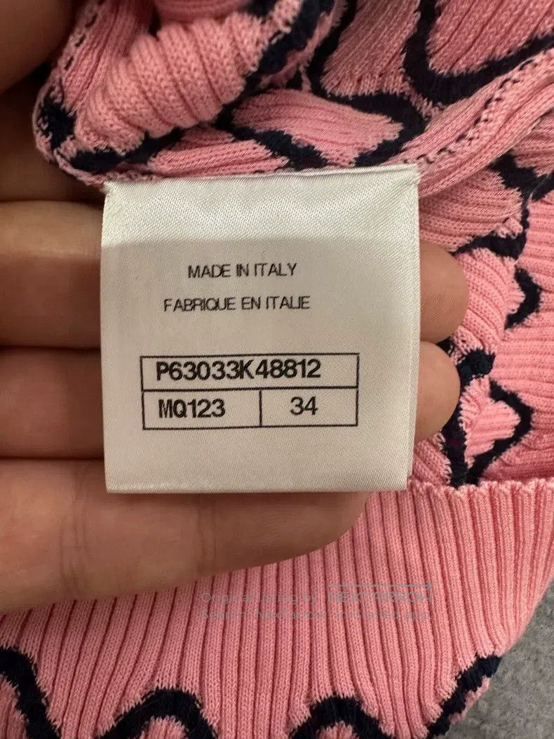 Chanel Chanel Pink diamond plaid knitted short sleeves Size XXS / US 00 / IT 34 - 5 Thumbnail