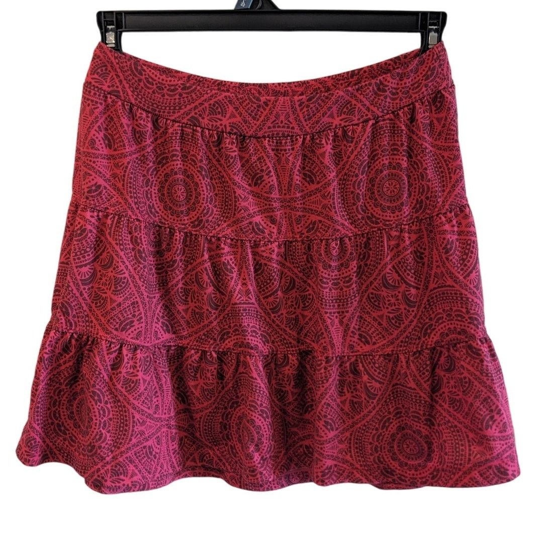 Prana prAna Kate Recycled Pink Geometric Tiered Skirt Medium Size 30" / US 8 / IT 44 - 2 Thumbnail