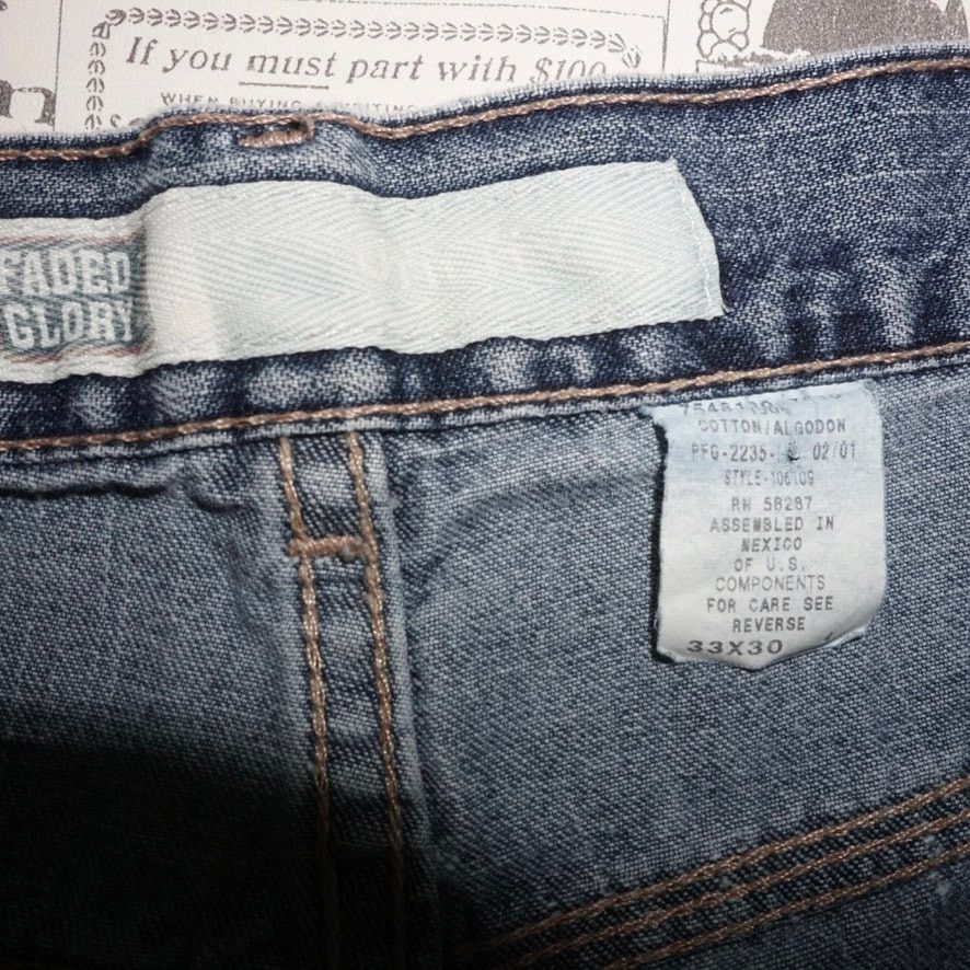 Faded Glory 33x30 - Vintage Y2K faded glory denim faded carpenter jorts Size US 33 - 3 Thumbnail