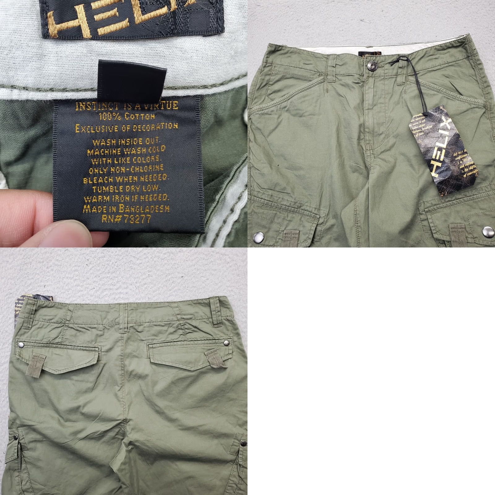 Vintage Helix Cargo Pants Mens 32x30 Green Rugged Flex Utility Workwear Straight Leg Size US 32 / EU 48 - 8 Thumbnail