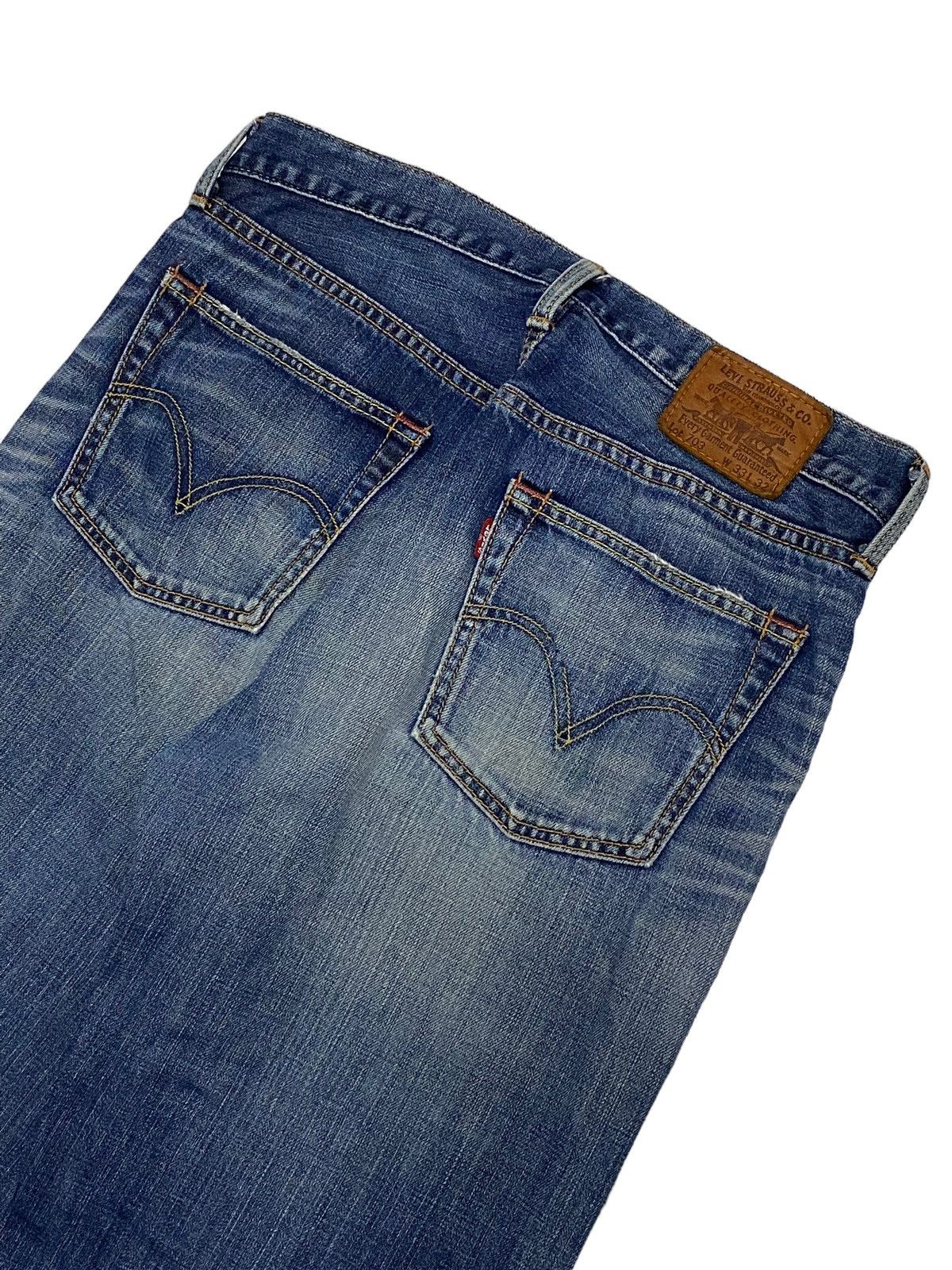 Levi's Levis Strauss 703 Distressed Denim Blue Jean Mud Washed Size US 31 - 11 Thumbnail