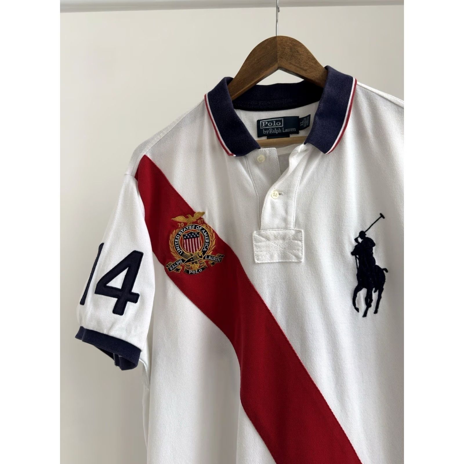 Polo Ralph Lauren VINTAGE Polo Ralph Lauren USA #14 White Y2K Polo T Shirt Mens XL Size US XL / EU 56 / 4 - 6 Thumbnail