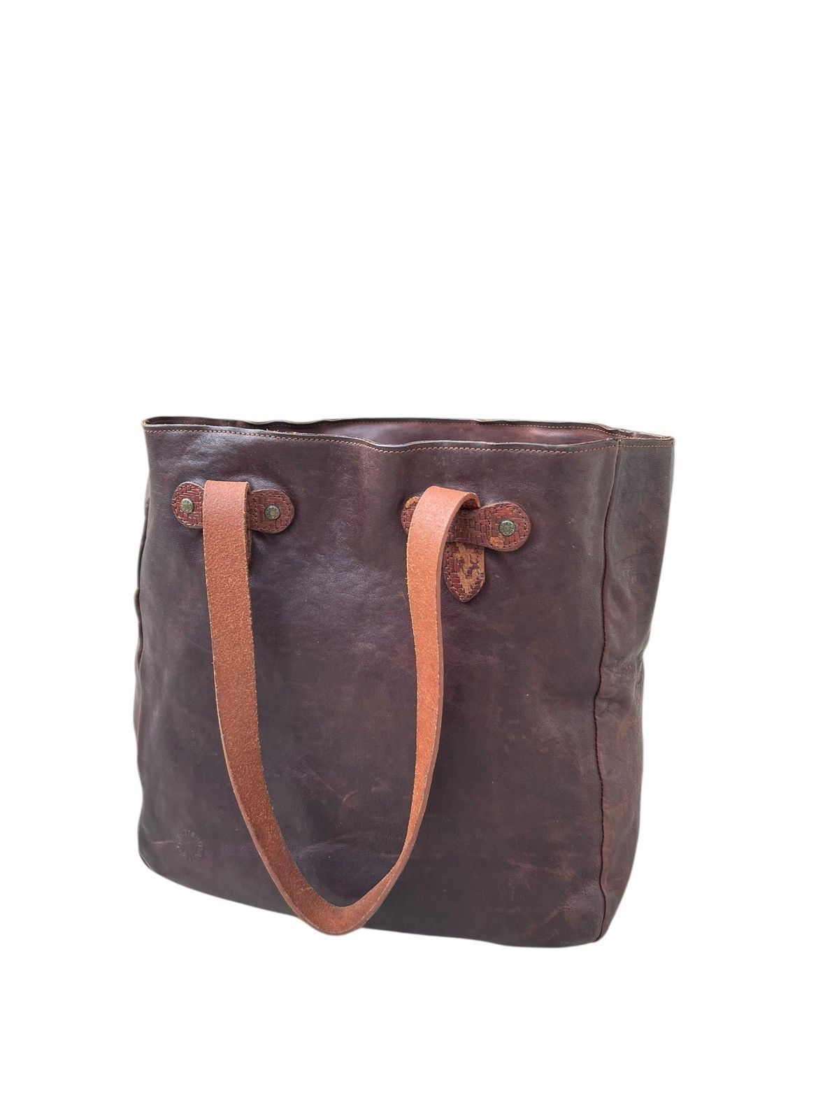 Buttero Vintage Buttero Italy Distressed Patina Leather Tote Bag Size ONE SIZE - 19 Thumbnail