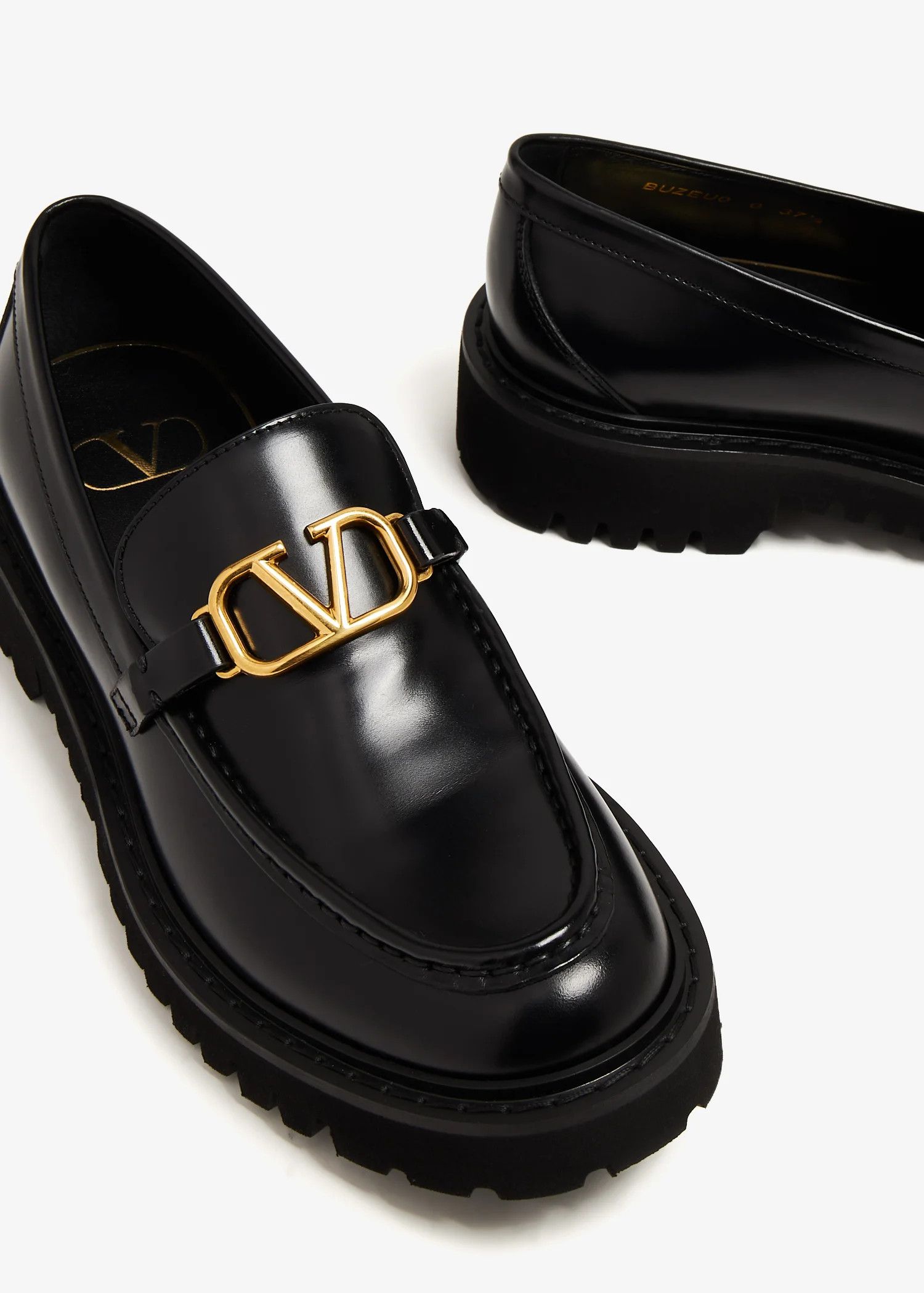 Valentino o1s22i1n0924 Glossy Leather Vlogo Signature Loafers Size US 10 / IT 40 - 2 Thumbnail