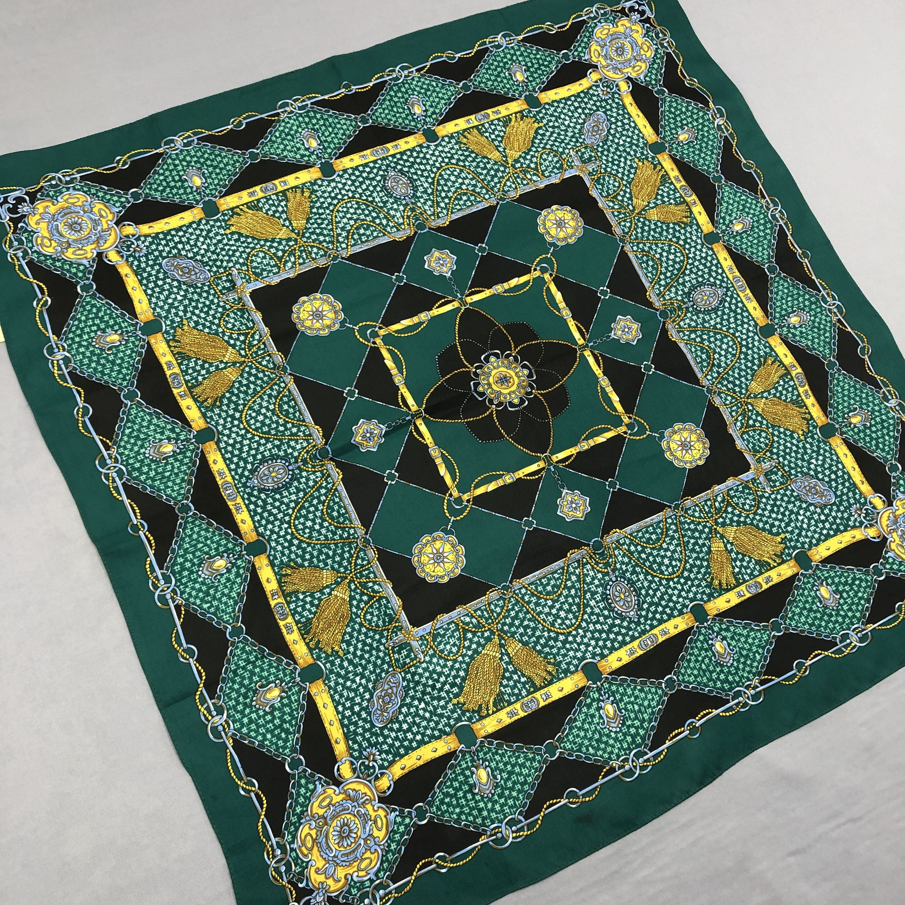 Japanese Brand Vintage Square Scarf Twill Stole Wraps Scarves - GF60036 Size ONE SIZE - 3 Thumbnail