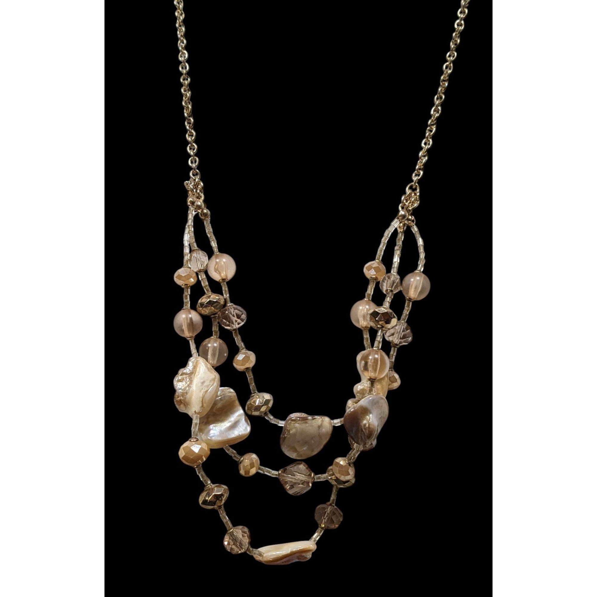 Other Bohemian Glam Layered Shell & Bead Necklace With Gold Chain Size ONE SIZE - 2 Thumbnail