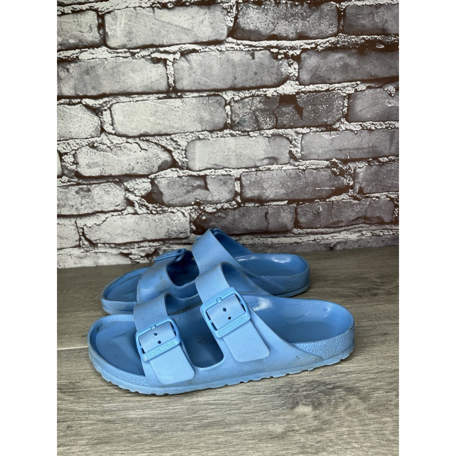 Birkenstock Birkenstock Arizona Essentials Baby Blue Lightweight Sandals Size US 7.5 / IT 37.5 - 1 Thumbnail