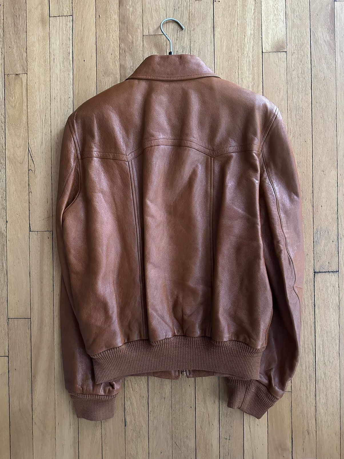 Hedi Slimane × Saint Laurent Paris FW16 Western Cognac Brown Leather Bomber Jacket Size US S / EU 44-46 / 1 - 3 Thumbnail