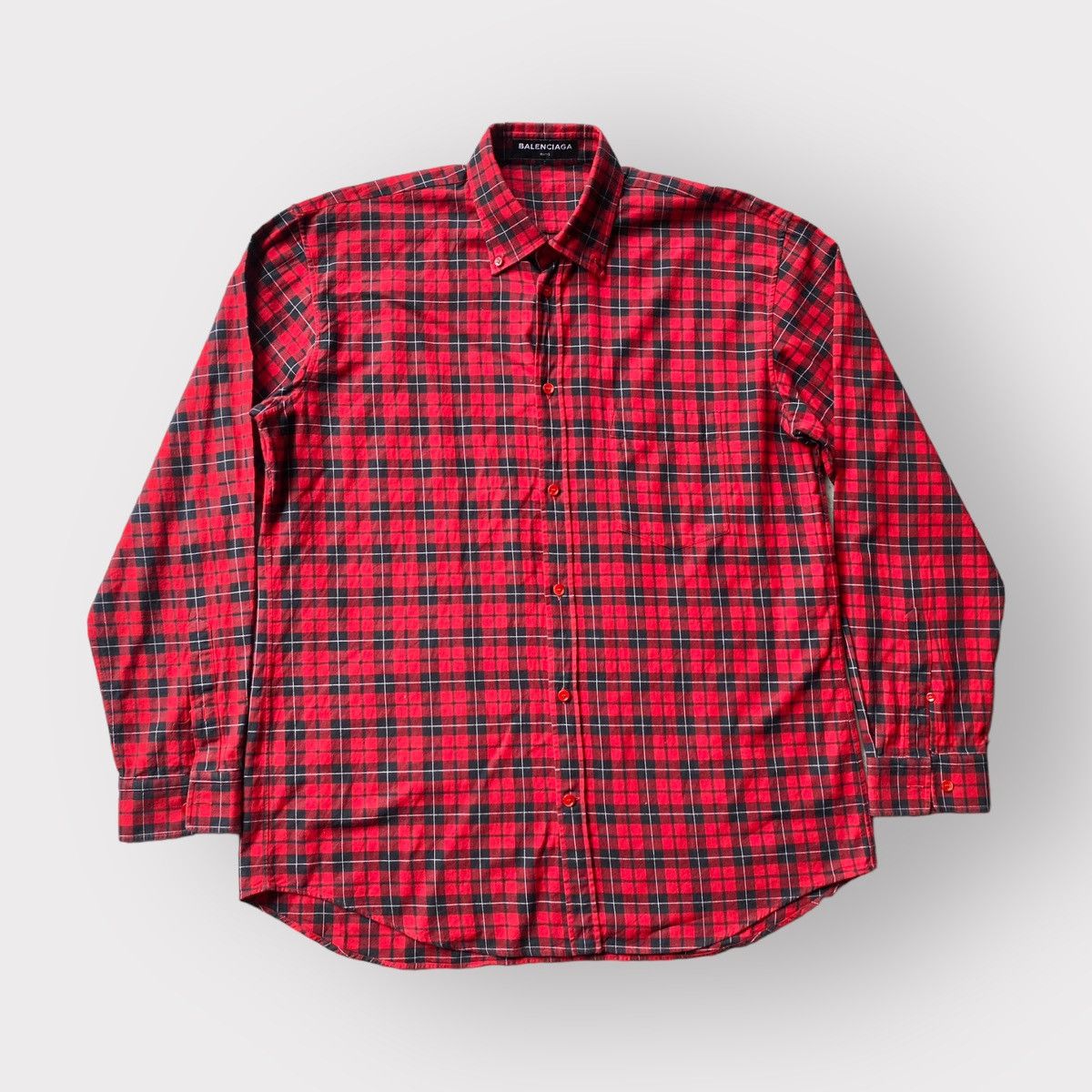 Balenciaga Balenciaga Red Pliad Logo Oversize Shirt Size US M / EU 48-50 / 2 - 3 Thumbnail