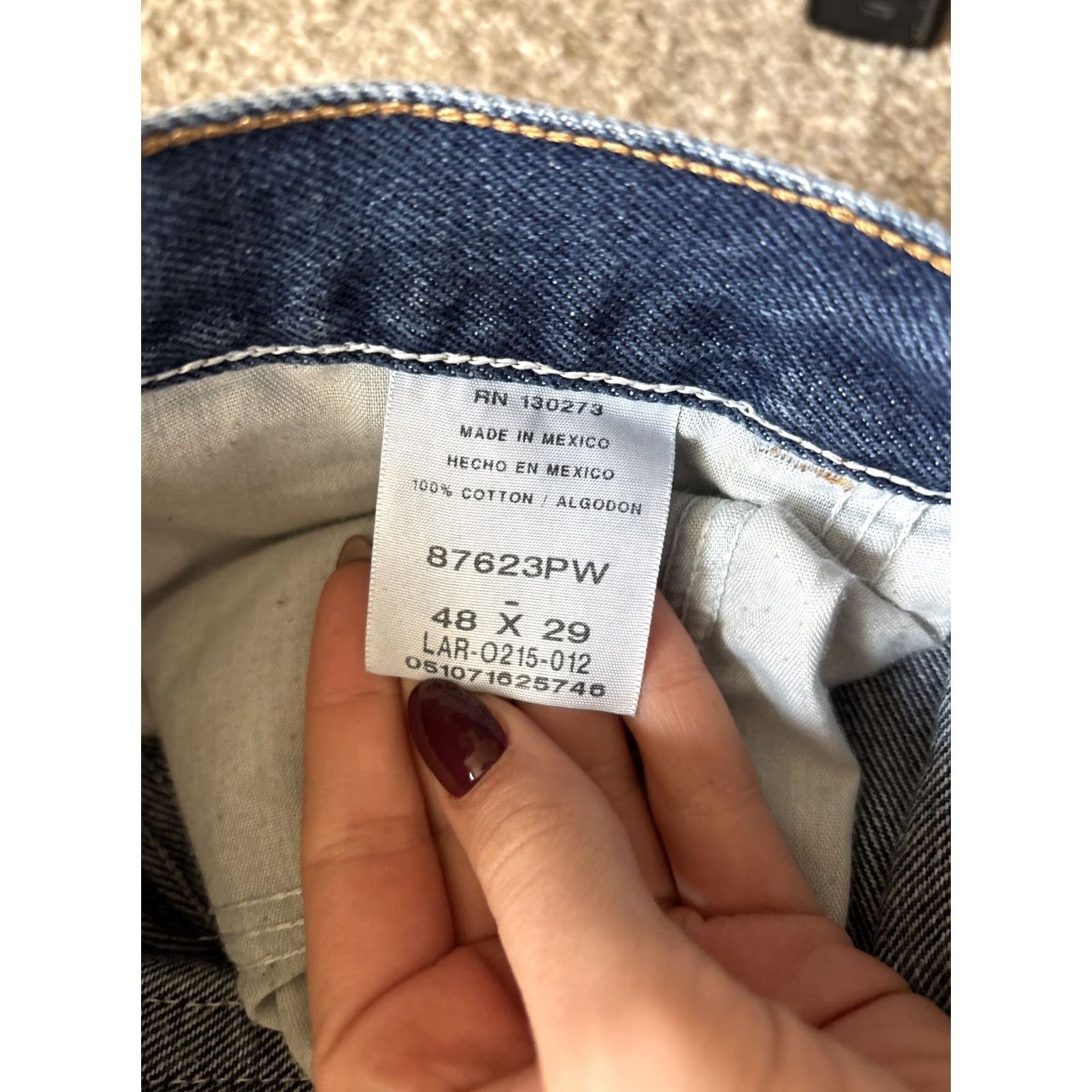Wrangler VINTAGE Wrangler Jeans Dark Wash 48X29 5-Pocket Denim Cotton Regular Straight Men Winter Spring Summer Fall Autumn Blue 30in Inseam Size US 32 / EU 48 - 6 Thumbnail