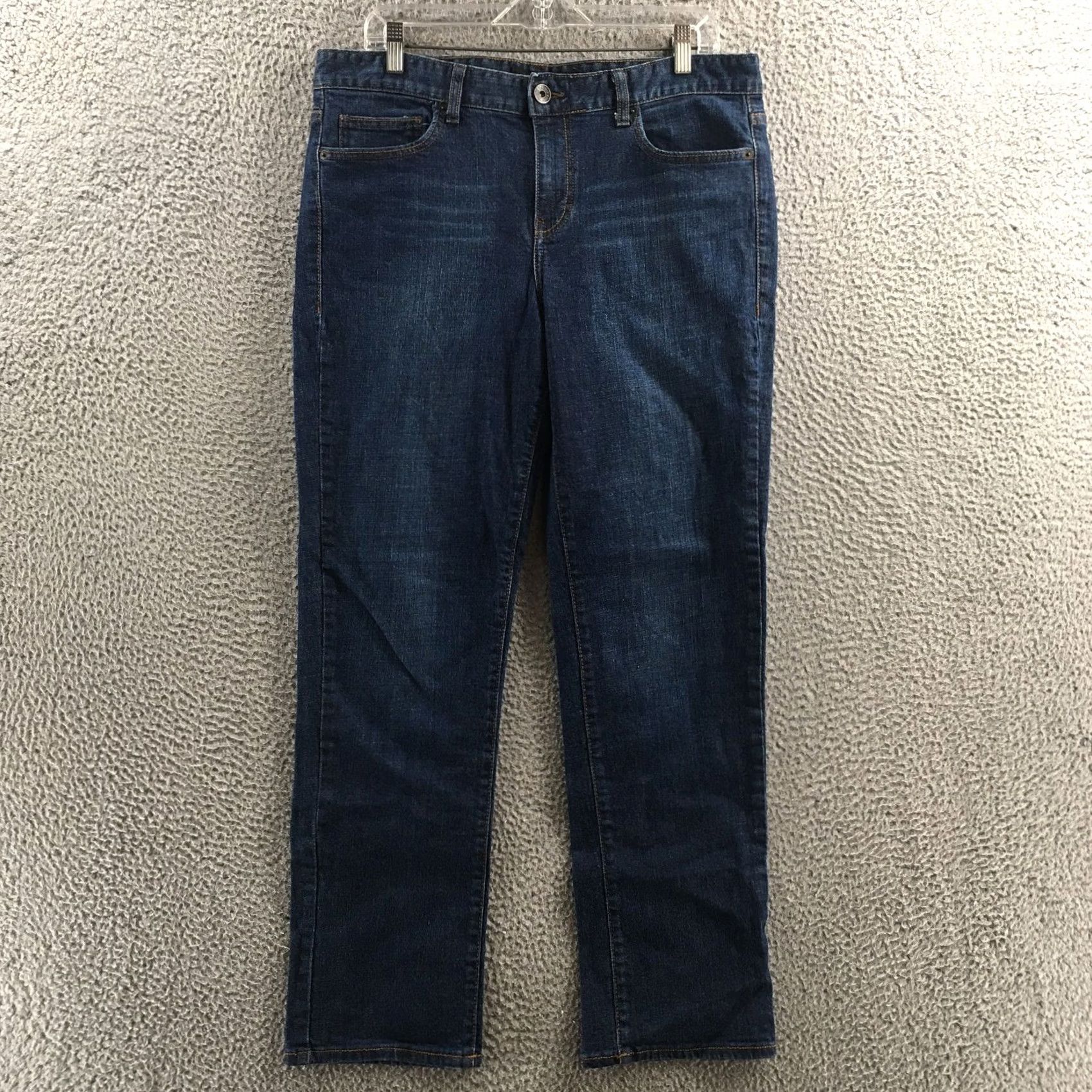 Calvin Klein Calvin Klein Straight Jeans Womens 33/16 Denim Mid Rise Zip Fly Blue Denim 5-Pocket Regular Waist 28.75 Inseam Size 24" / US 00 / IT 34 - 2 Thumbnail