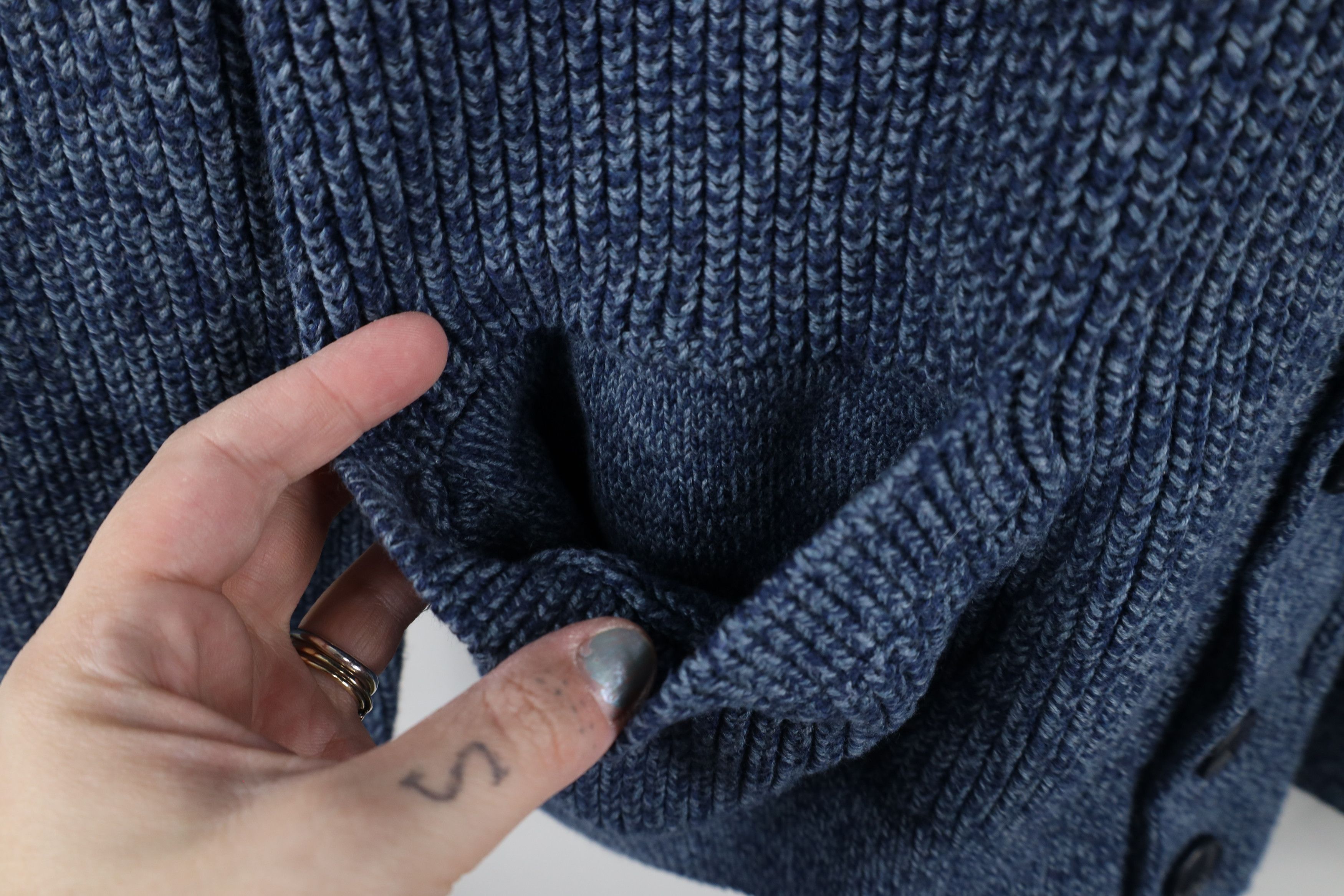 Gap × Vintage Vintage Gap Chunky Ribbed Knit Shawl Cardigan Sweater Size US XXL / EU 58 / 5 - 4 Thumbnail
