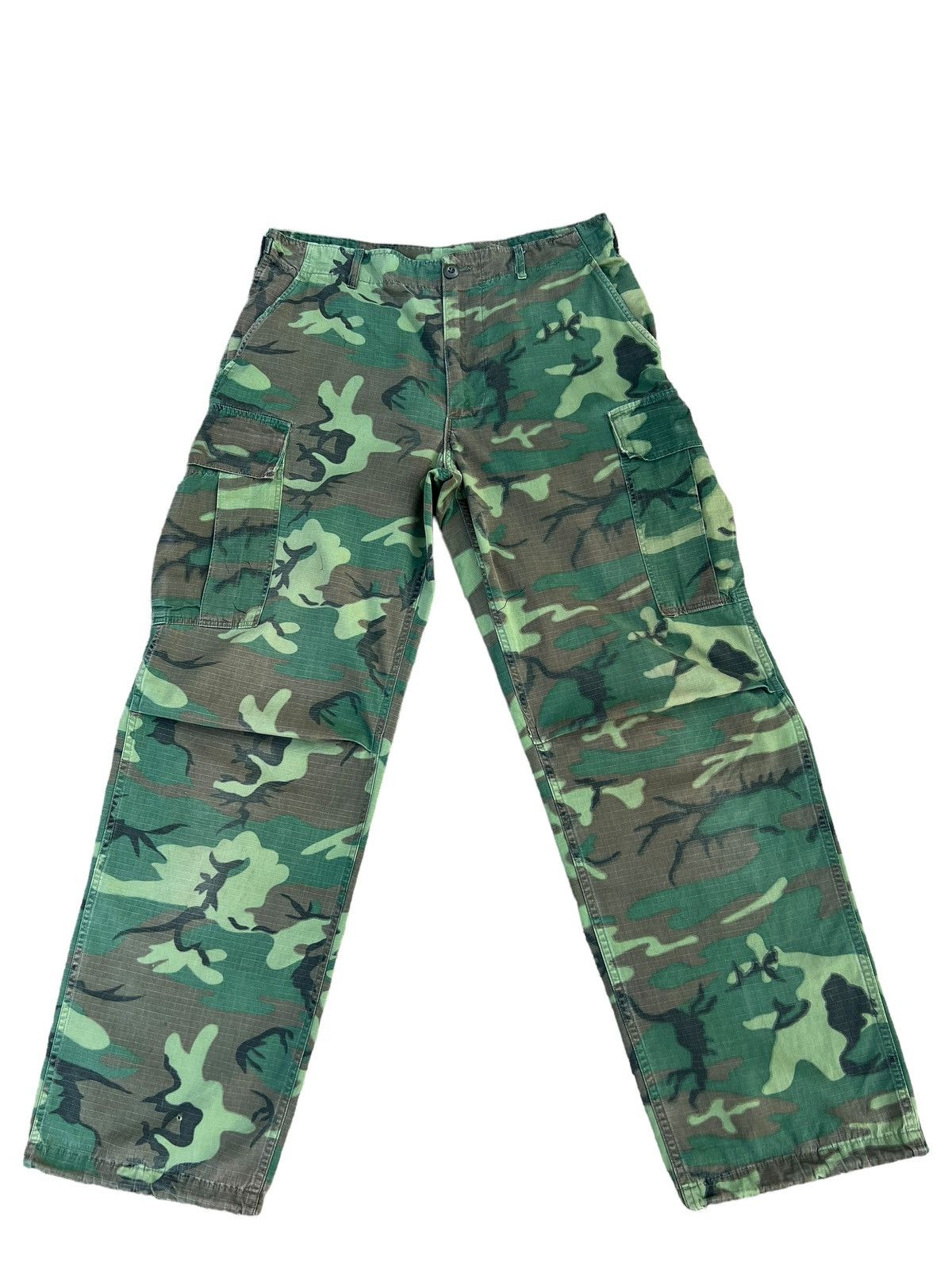 Vintage 60s 70s Nam War ERDL Camo Ripstop Poplin Trouser Pant Size US 32 / EU 48 - 1 Thumbnail
