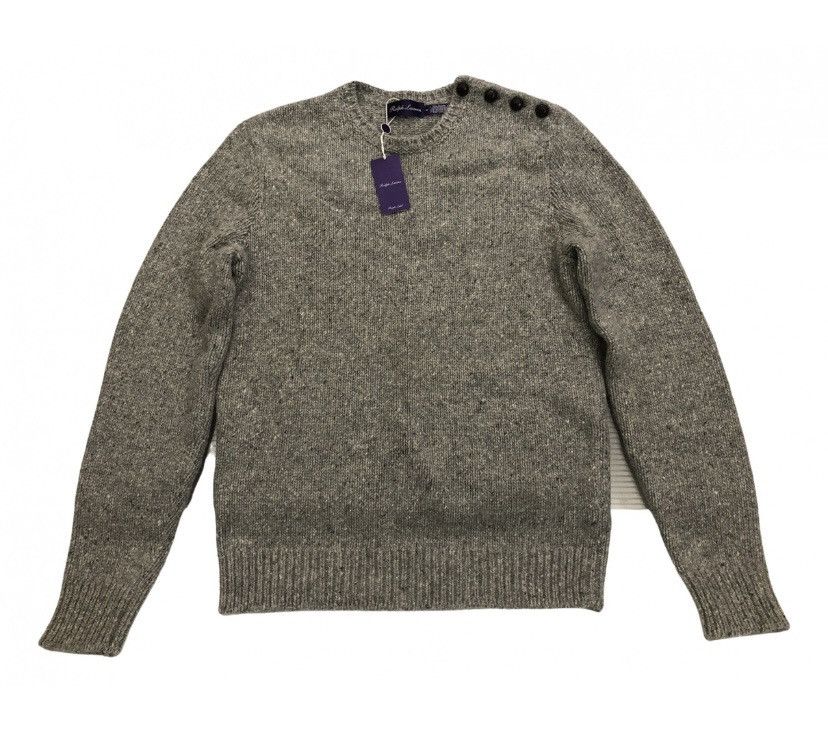 Ralph Lauren Purple Label RLPL 🇮🇹 grey cashmere Nebuchadnezzar button sweater M NEW Size US M / EU 48-50 / 2 - 1 Thumbnail
