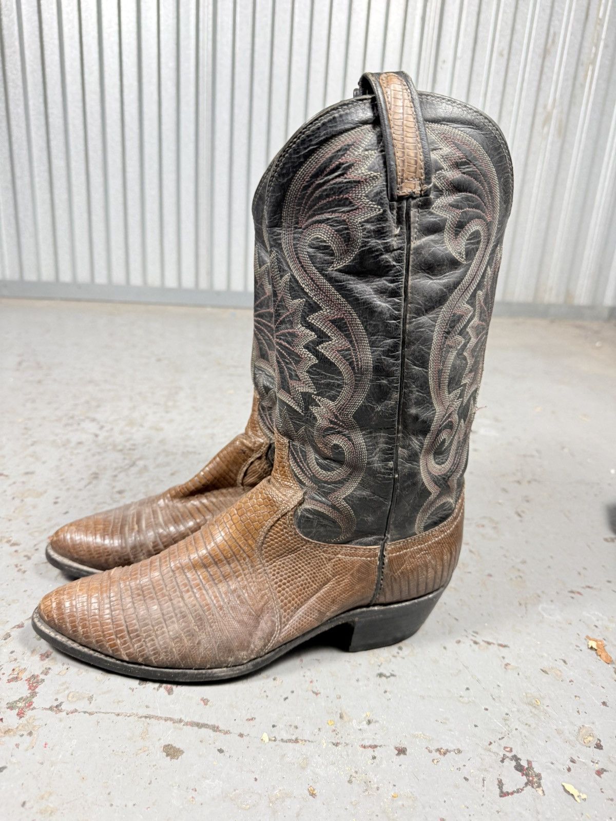 Dan Post 80s Vintage Dan Post USA Teju Lizard Skin Cowboy Boots Toes Size US 8.5 / EU 41-42 - 1 Thumbnail