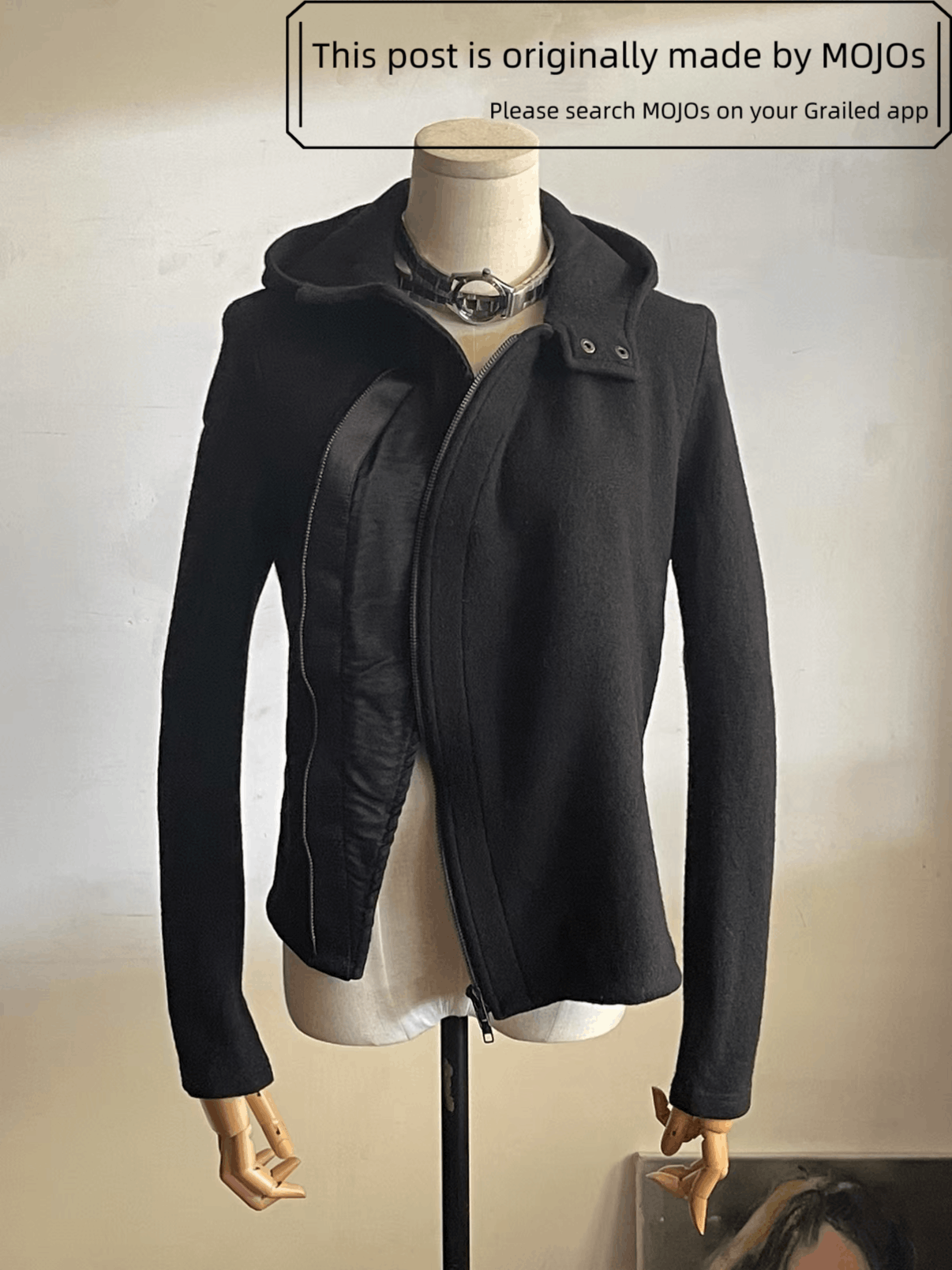 Ann Demeulemeester Sz XS Ann Demeulemeester Cross Zip Wool Hoodie mojos2214 Size US XS / EU 42 / 0 - 2 Thumbnail