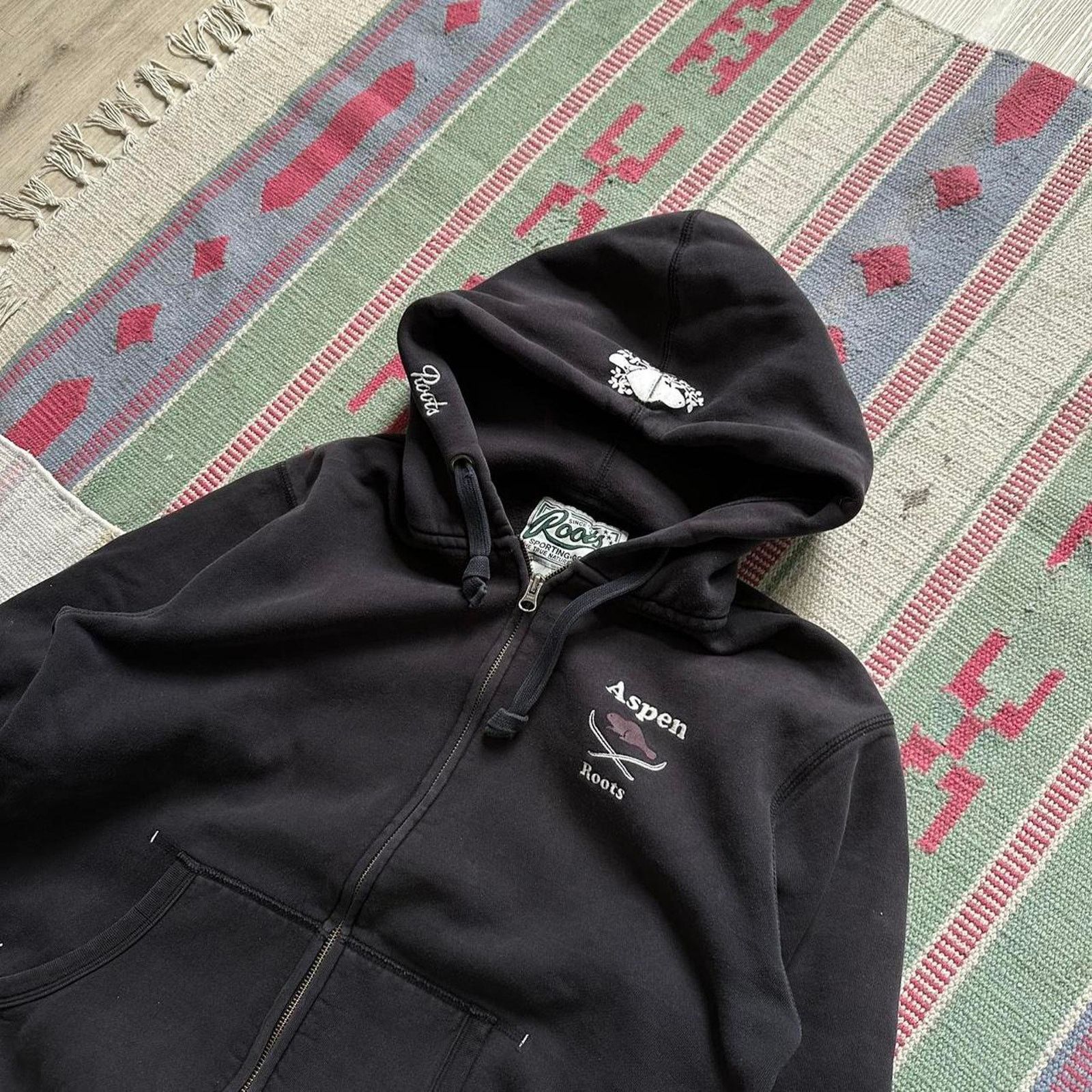 Roots × Vintage Vintage Y2K Heavy Cotton Varsity Aspen Roots Zip Up Hoodie Size S / US 4 / IT 40 - 6 Thumbnail
