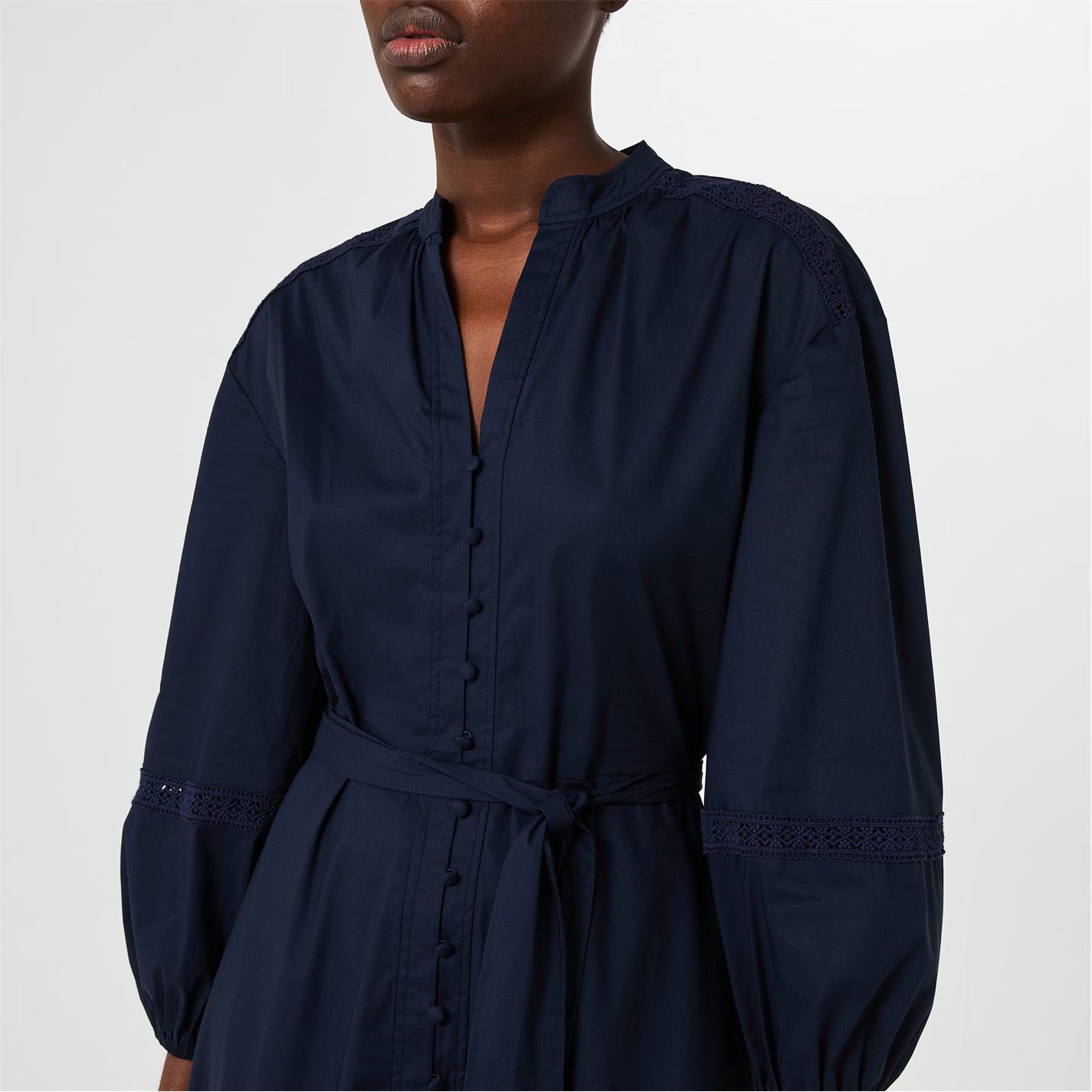 Lauren Ralph Lauren o1g2r1mq0825 Carelle Long Sleeve Dress in Navy Size S / US 4 / IT 40 - 2 Thumbnail