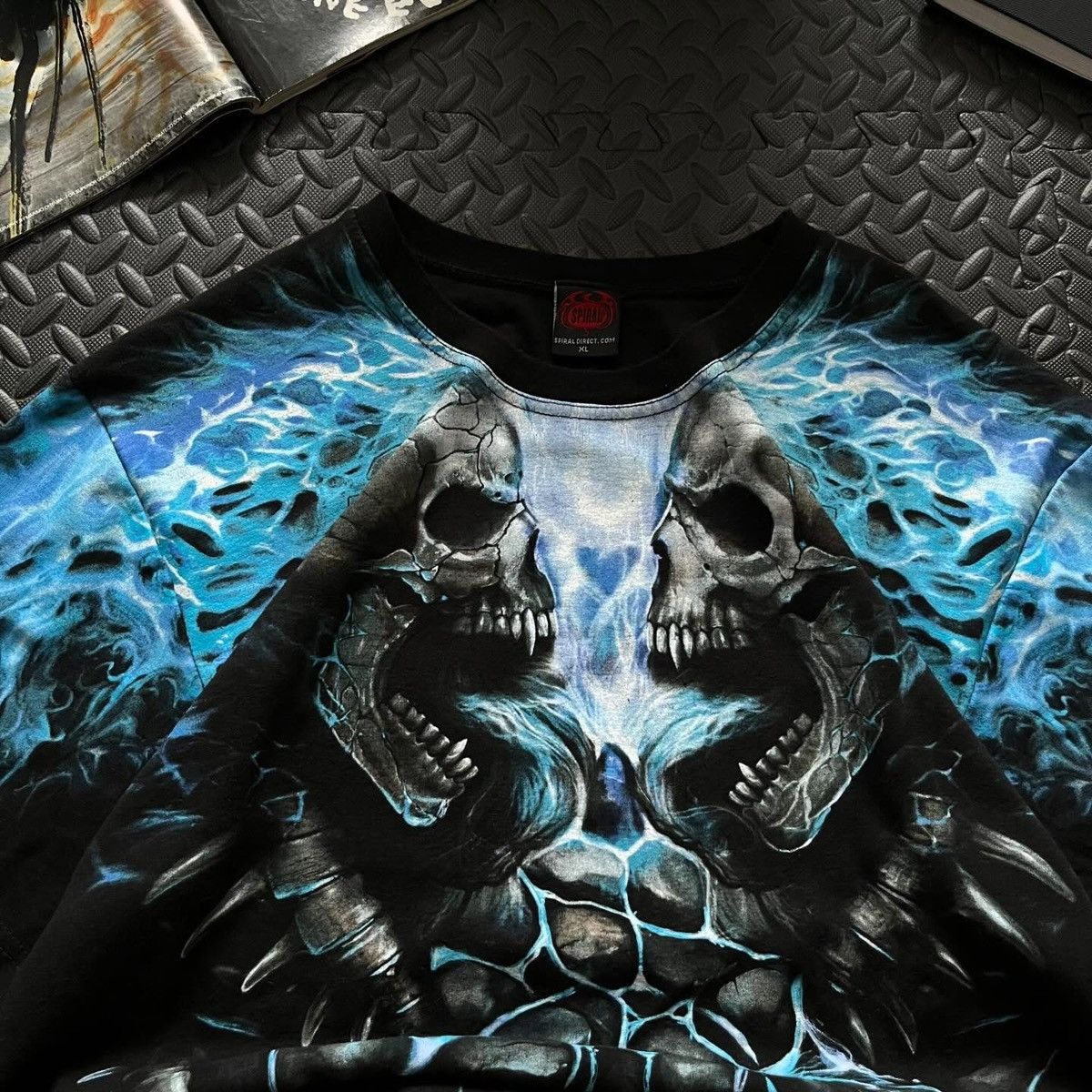 Liquid Blue Vintage y2k Skull All Over Print t shirt Size US XL / EU 56 / 4 - 3 Thumbnail