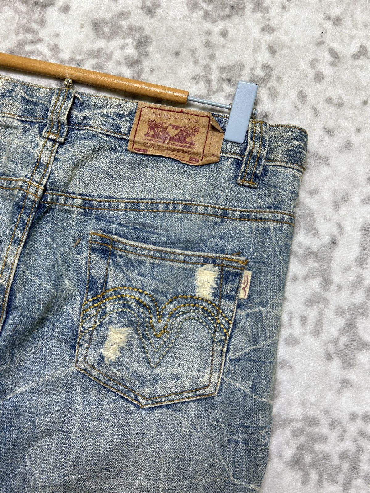 Japanese Brand The M2368 Jeans Streetwear Distressed Flare Unisex Denim Size US 31 - 14 Thumbnail