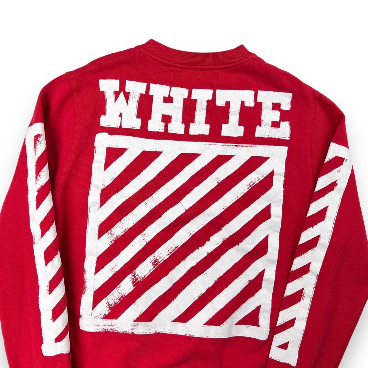 Off-White Off-White Brushed Diagonal Red Sweatshirt Size US S / EU 44-46 / 1 - 1 Thumbnail