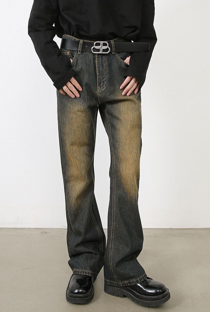 Japanese Brand × Jean Men's vintage distressed washed loose flared jeans Size US 32 / EU 48 - 2 Thumbnail