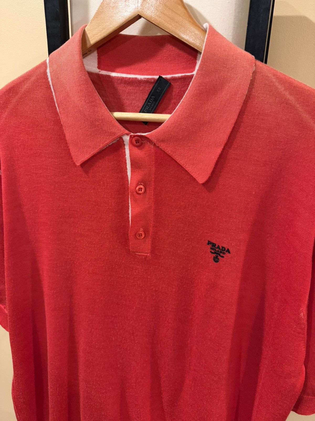 Prada Prada Optical 21 Years Cashmere Wool Red Sweater Polo Shirt Size US XL / EU 56 / 4 - 6 Thumbnail