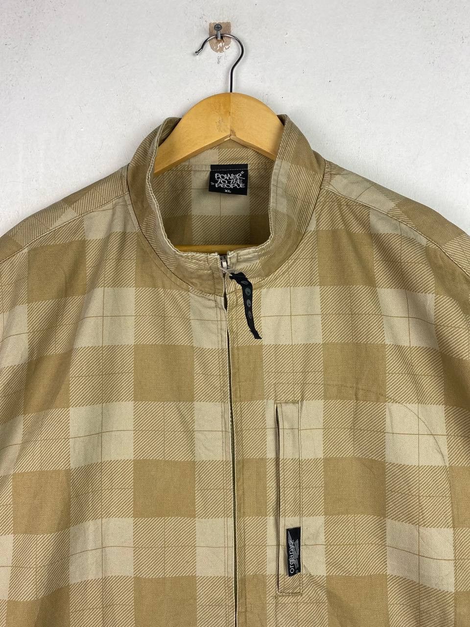 Japanese Brand power to the poeple short sleeves checkered khakis jacket Size US XL / EU 56 / 4 - 2 Thumbnail
