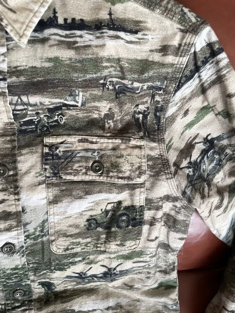 RRL Ralph Lauren RRL Ralph Lauren Military oil painting printed shirt Size US XS / EU 42 / 0 - 4 Thumbnail