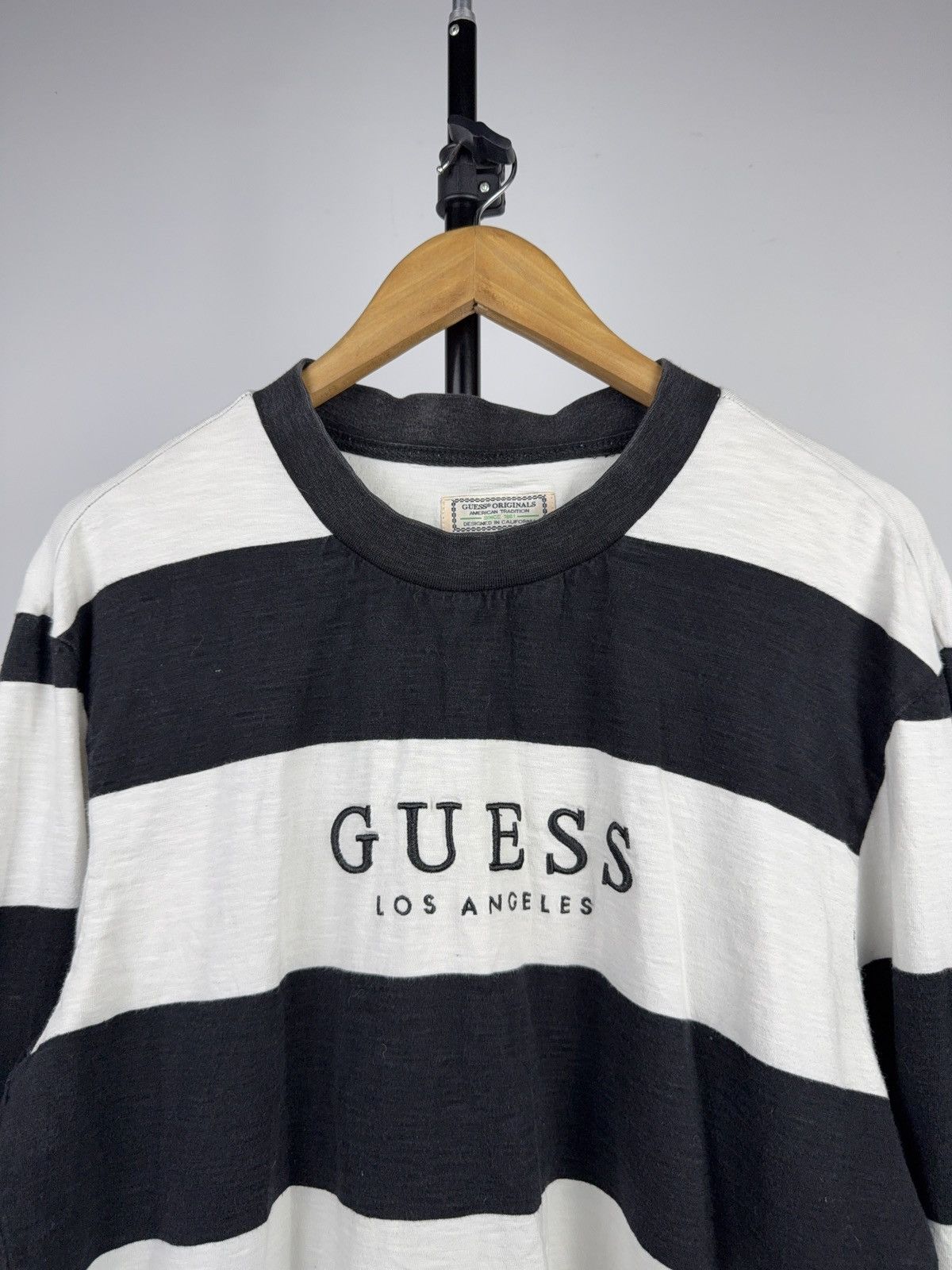 Guess Retro 90s Guess Originals Logo Striped Logo Long Sleeve Tee Size US L / EU 52-54 / 3 - 2 Thumbnail