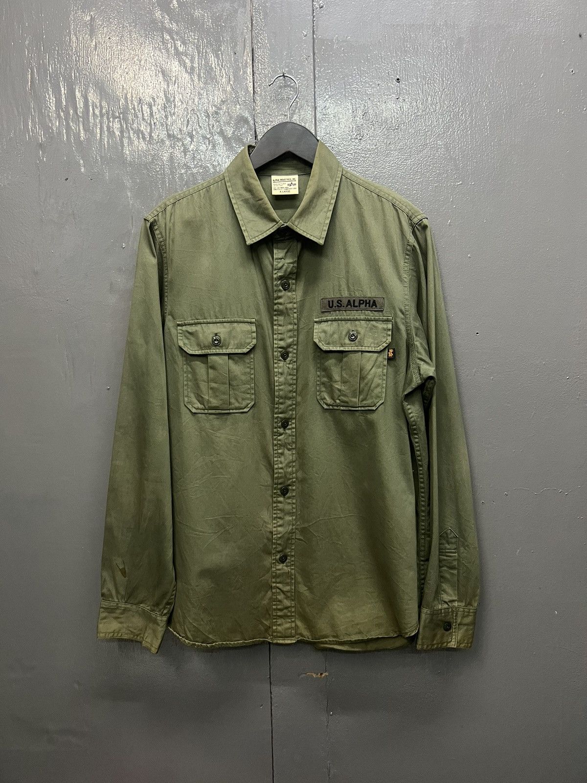 Alpha Industries Vintage Alpha Industries Shirt Button Up Longsleeve Size US XL / EU 56 / 4 - 1 Thumbnail