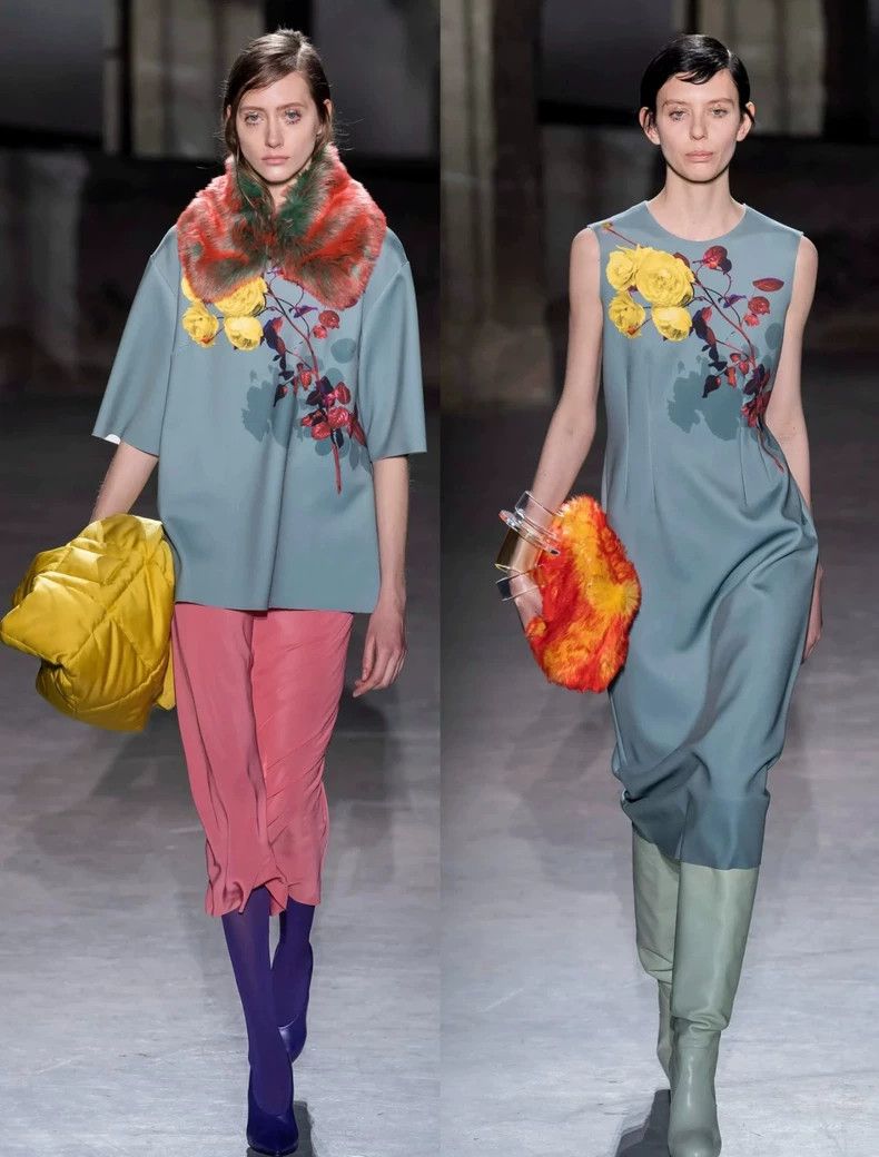 Dries Van Noten Dries Van Noten size:38 Green garden print dress Size M / US 6-8 / IT 42-44 - 1 Thumbnail