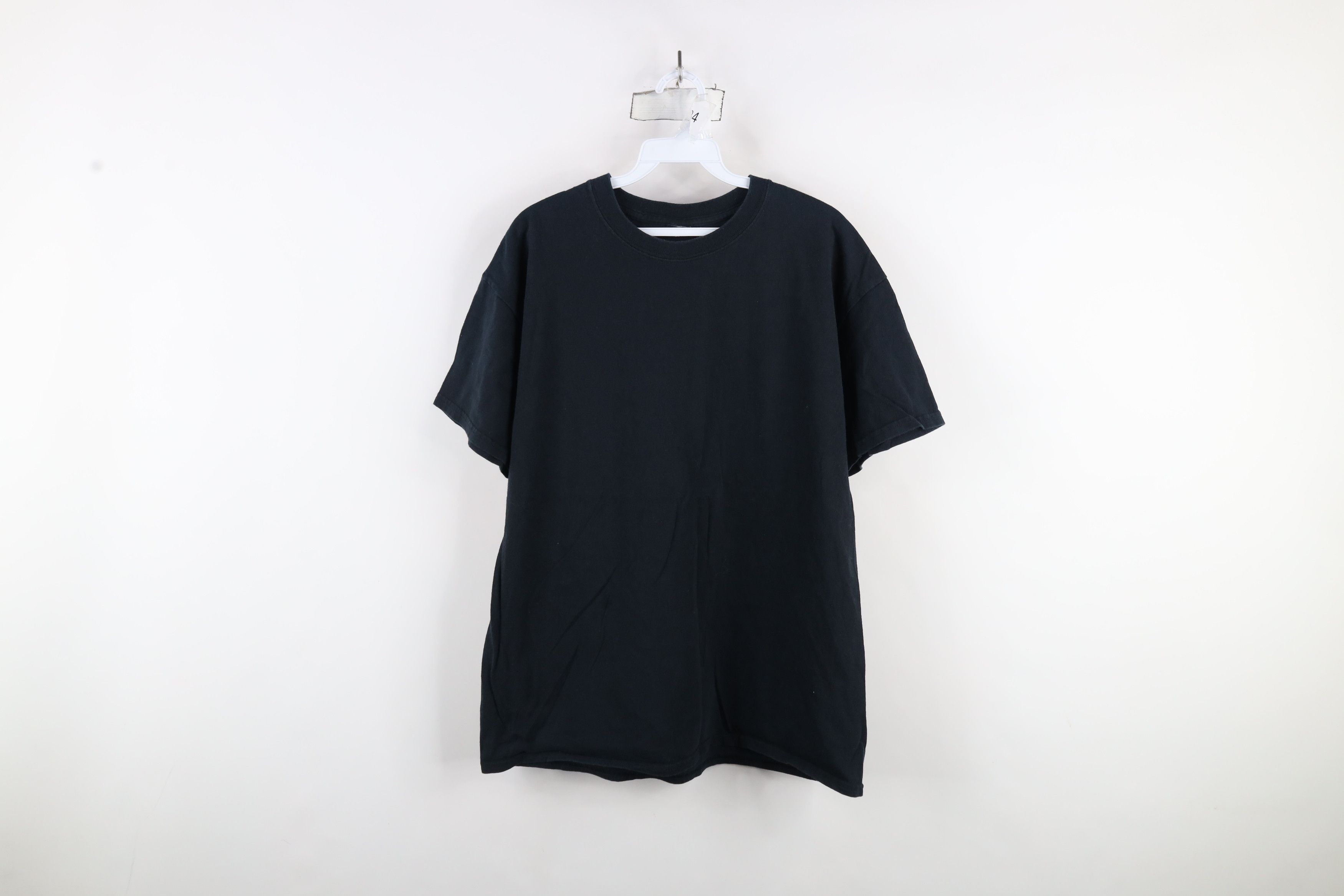 Vintage Vintage 90s Streetwear Heavyweight Cotton T-Shirt Black Size US L / EU 52-54 / 3 - 1 Thumbnail