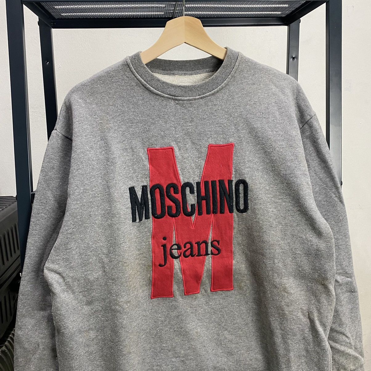 Moschino × Vintage Moschino Jeans Big Logo Vintage Sweatshirt Size US L / EU 52-54 / 3 - 3 Thumbnail