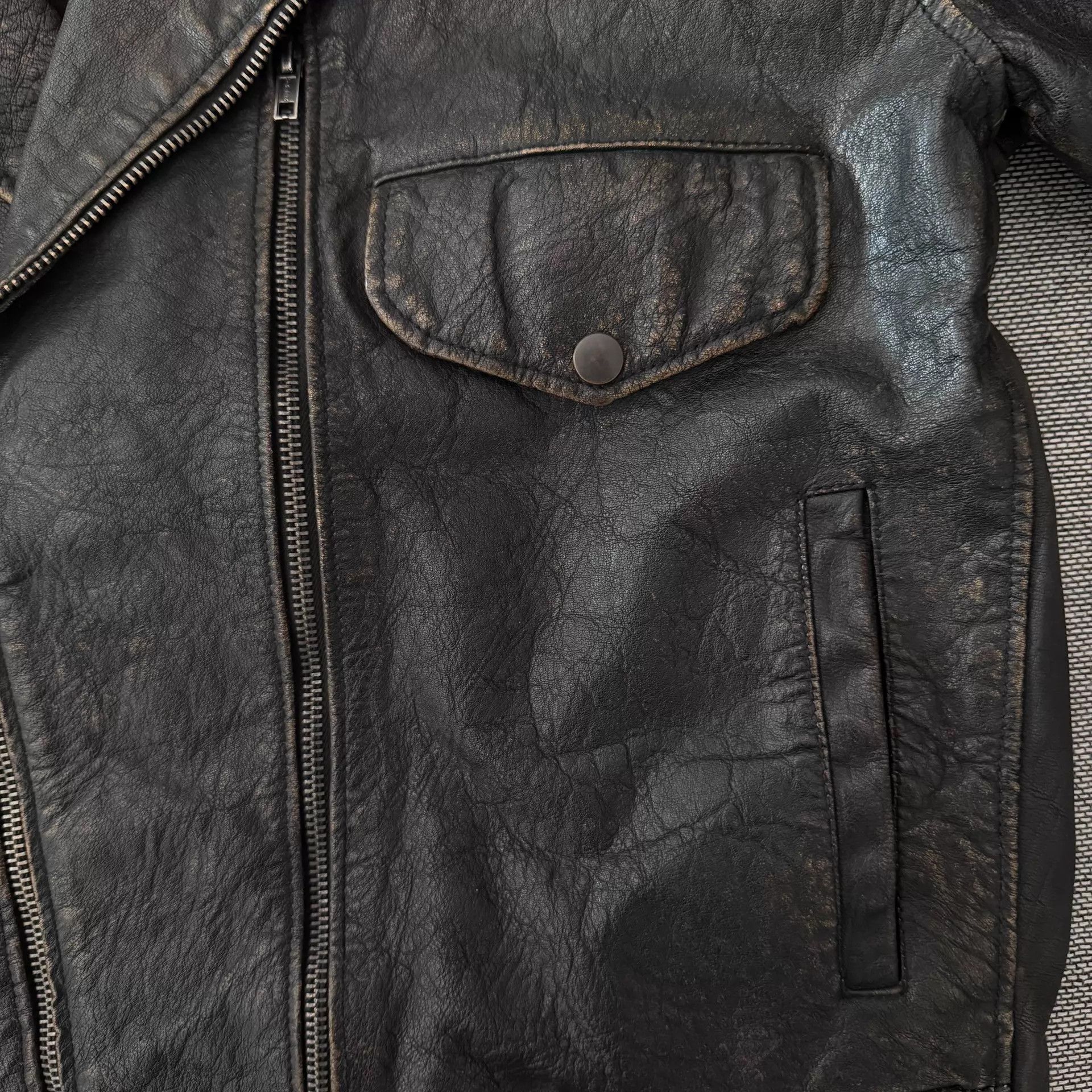 Levi's Levi's Lvc 1950s Distressed Black Leather Biker Jacket Size US M / EU 48-50 / 2 - 4 Thumbnail
