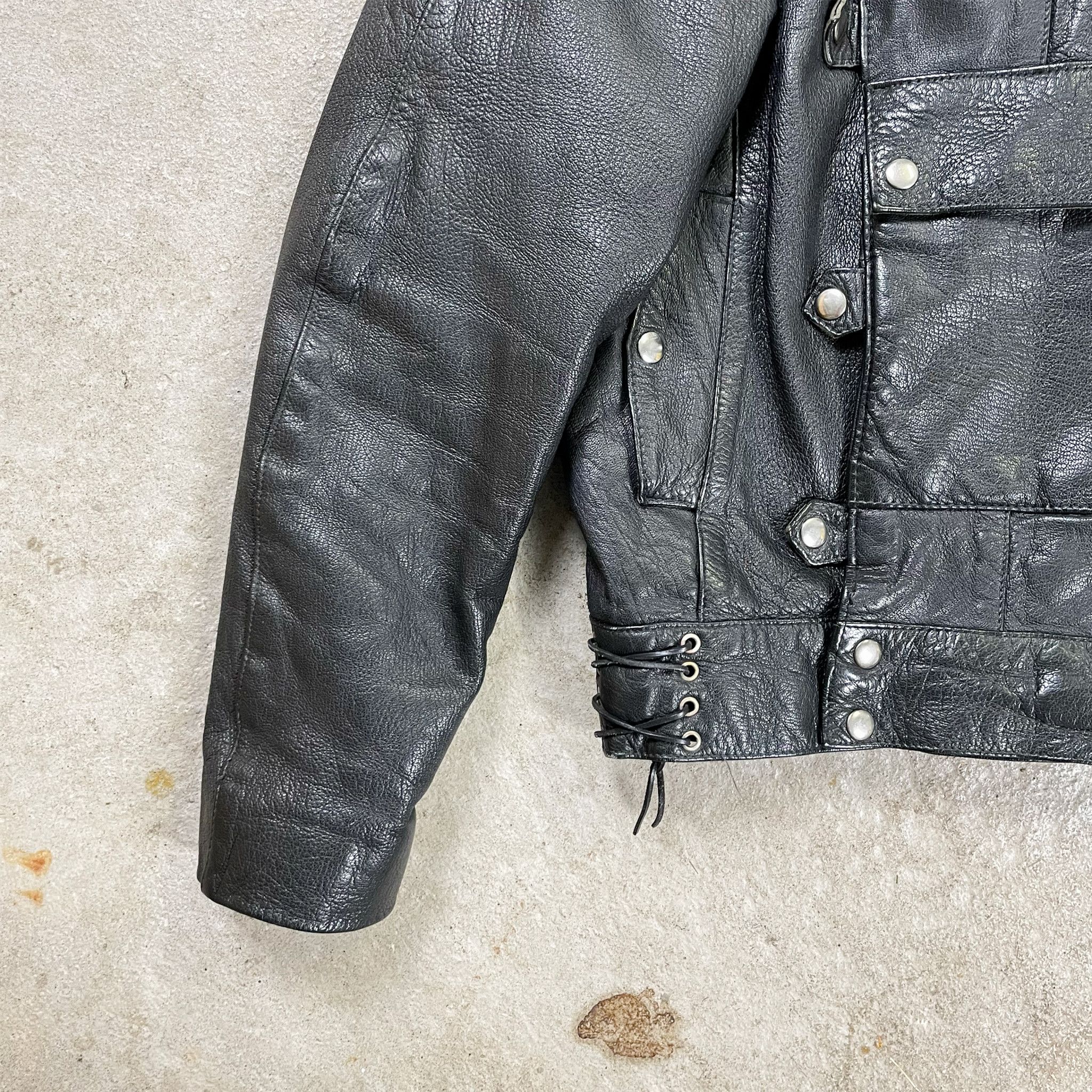 Vintage Vintage Swedish Army Motorcycle Black Leather Jacket Size US M / EU 48-50 / 2 - 4 Thumbnail