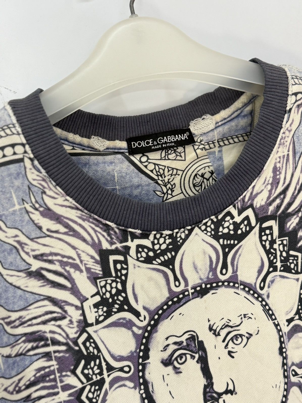 Dolce & Gabbana 🔥 D&G Majolica Sun Sweat Survival Distressed Celestial AOP Size L / US 10 / IT 46 - 7 Thumbnail