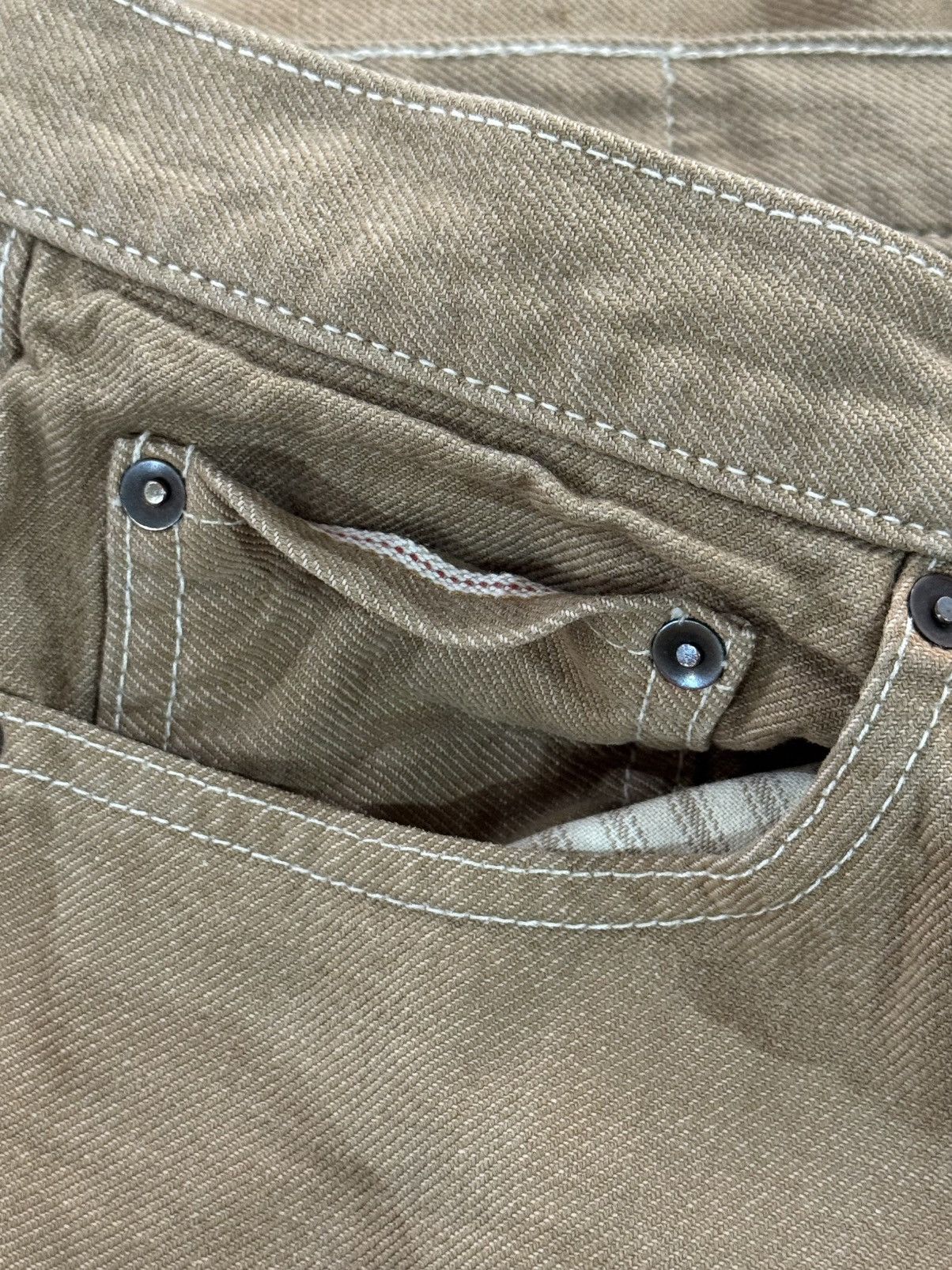 The Stronghold The Stronghold Selvedge Beige Denim Jeans Size US 34 / EU 50 - 10 Thumbnail