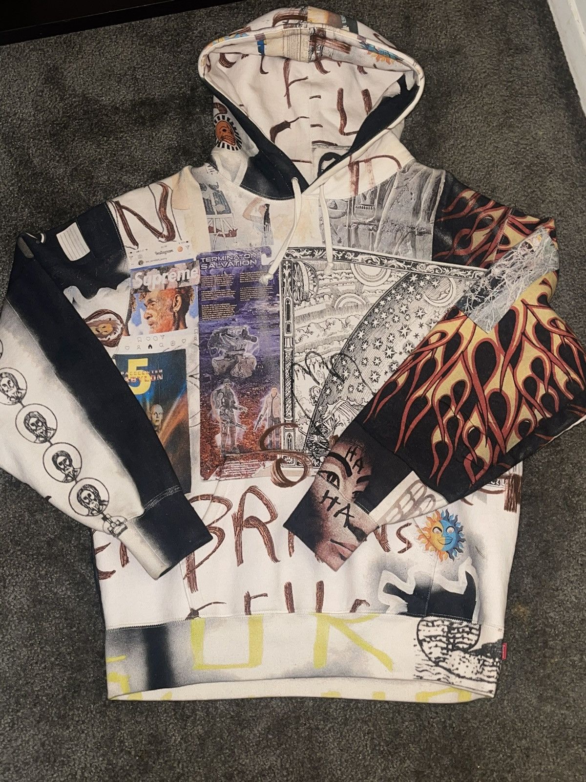 image of Supreme Lsd Spells Hooded Sweatshirt in Black, Men's (Size Medium)
