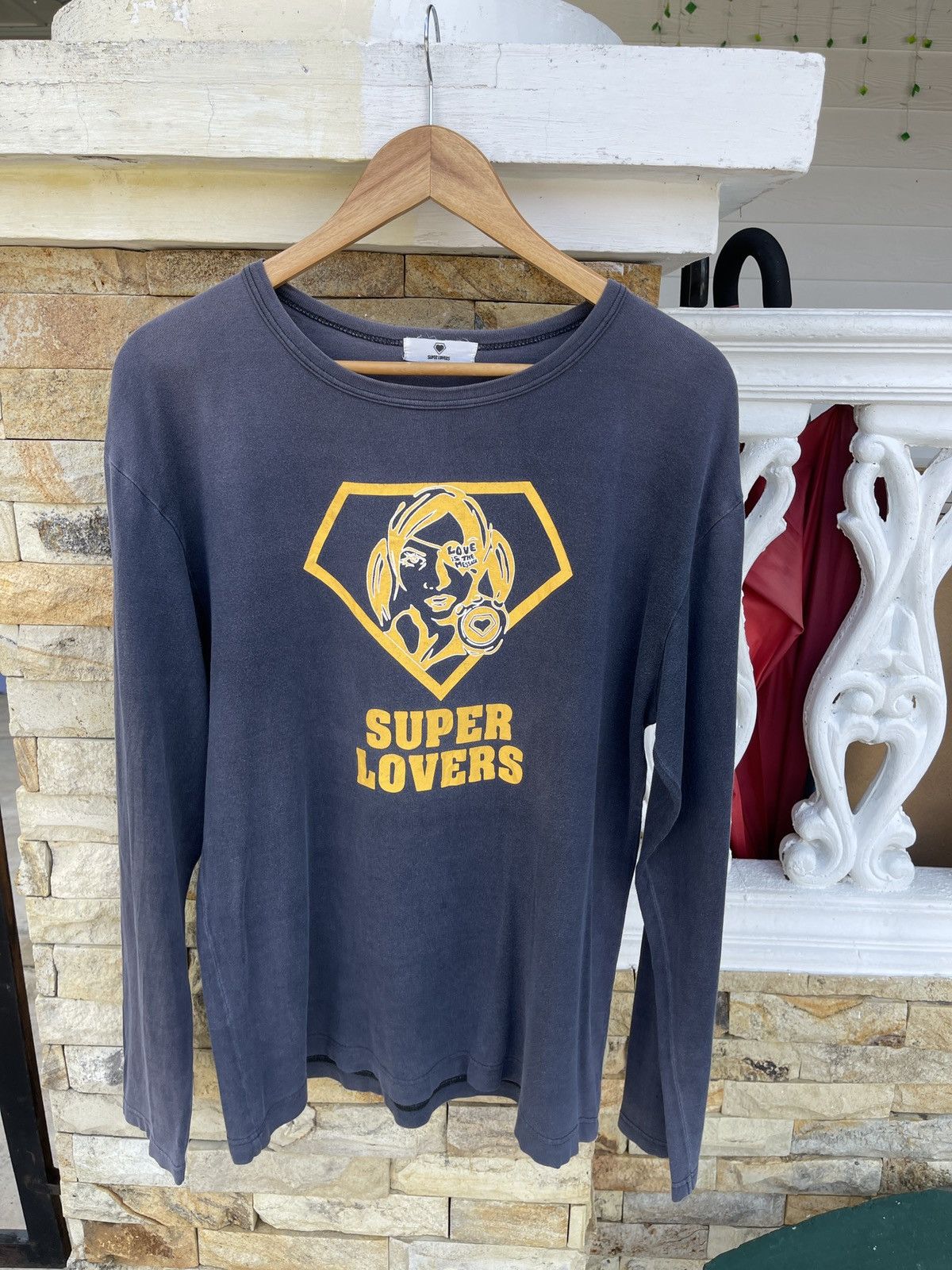 image of Hysteric Glamour x Lovers Rock Vtg’90S Sun Fadedsuper Loverloveisthemessage Longsleeve in Faded Bla