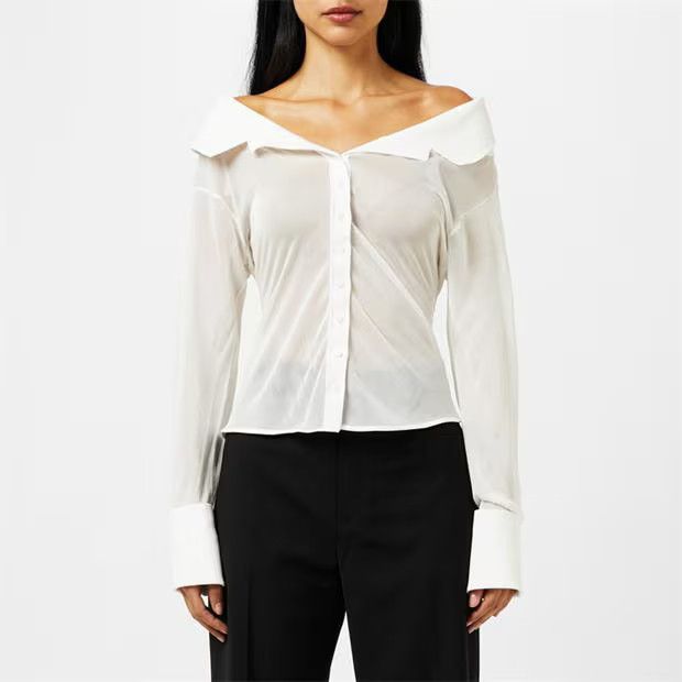 Jacquemus o1g2r1mq1024 Brezza Shirt in White Size S / US 4 / IT 40 - 3 Thumbnail